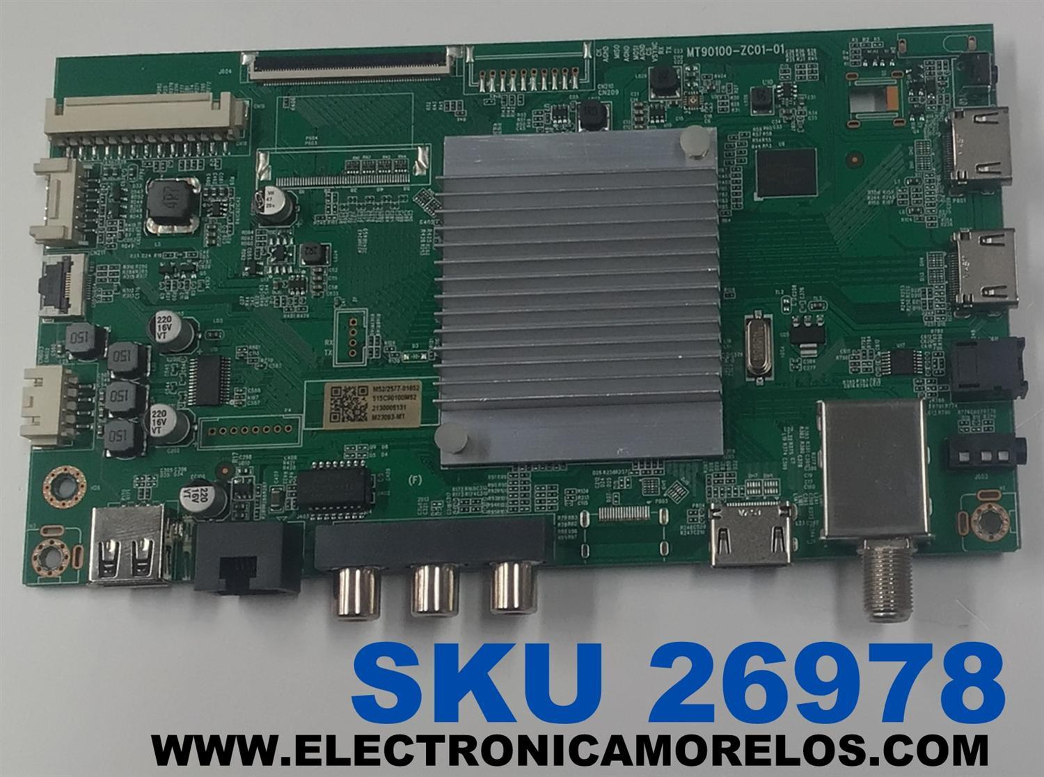 MAIN PARA TV ONN ORIGINAL 4K UHD HDR ROKU TV/ NUMERO DE PARTE 515C90100M52 / MT90100-ZC01-01 / 2130005131 / M23093-MT / M52/2577-01652 / DISPLAY HF500QUB-F20 / MODELO 100133204 50" / 100012585 50"
