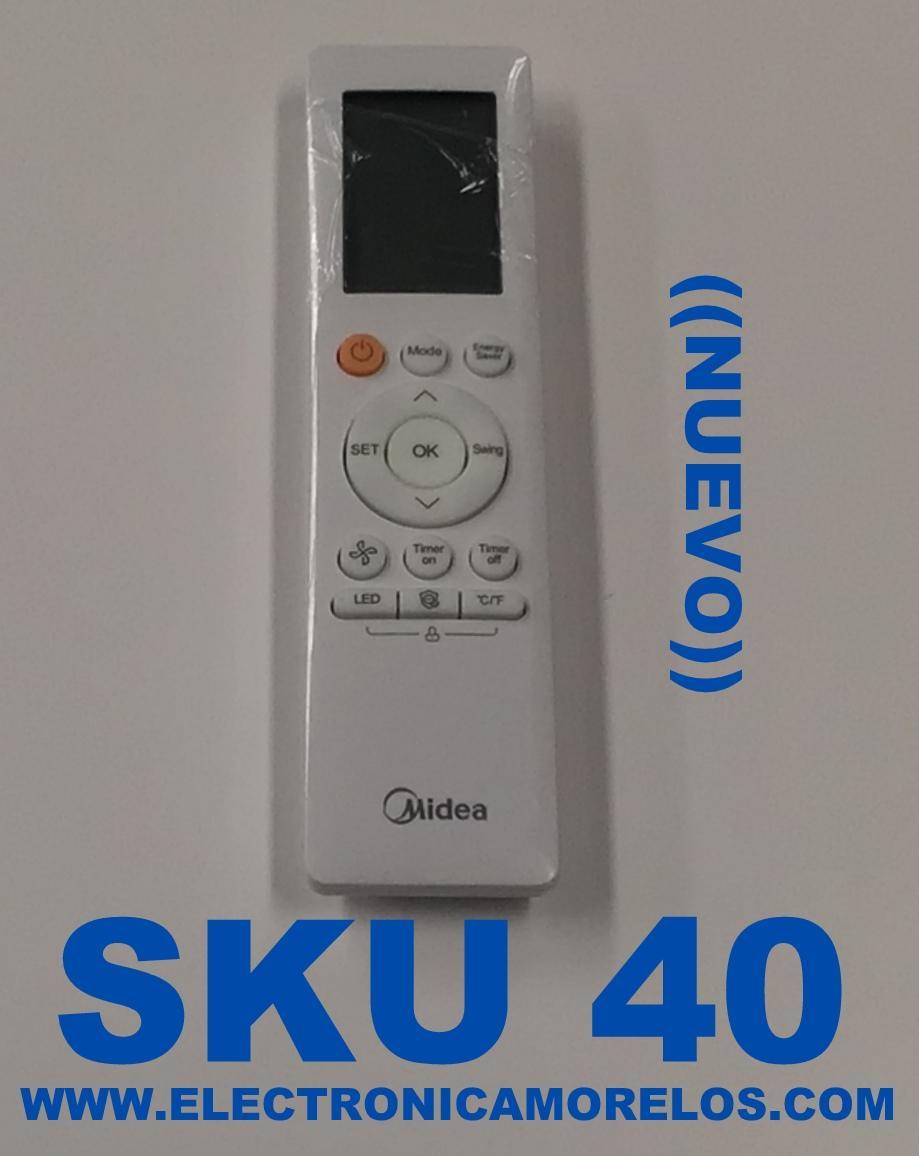 CONTROL REMOTO NUEVO PARA AIRE ACONDICIONADO MIDEA ORIGINAL /  INALAMBRICO / BIOLUMINISCENCIA / NUMERO DE PARTE RG10G4 / TZ303180070273 / RG10G4(B2) / BGEFU1