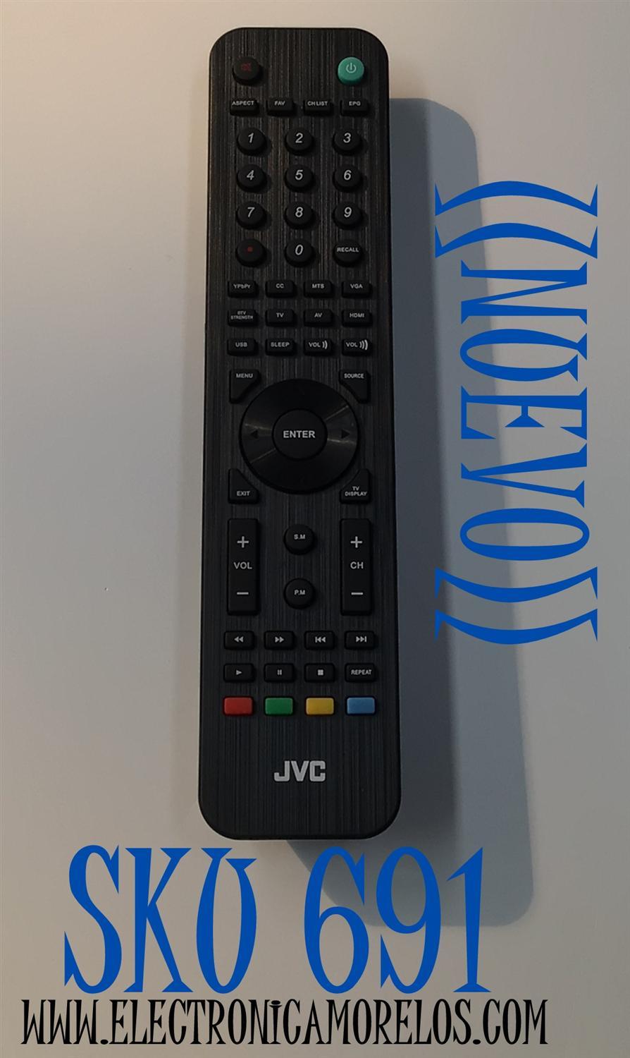 CONTROL REMOTO NUEVO PARA TV JVC ORIGINAL / NUMERO DE PARTE RM-C1240 / KT1157-SX / MODELOS LT-55EM75 / LT-43EM75 / LT-19EM74 / LT-48EM75 / LT-24EM74 / LT-49EM75 / LT-28EM74 / LT-32EM75 / LT-42EM74