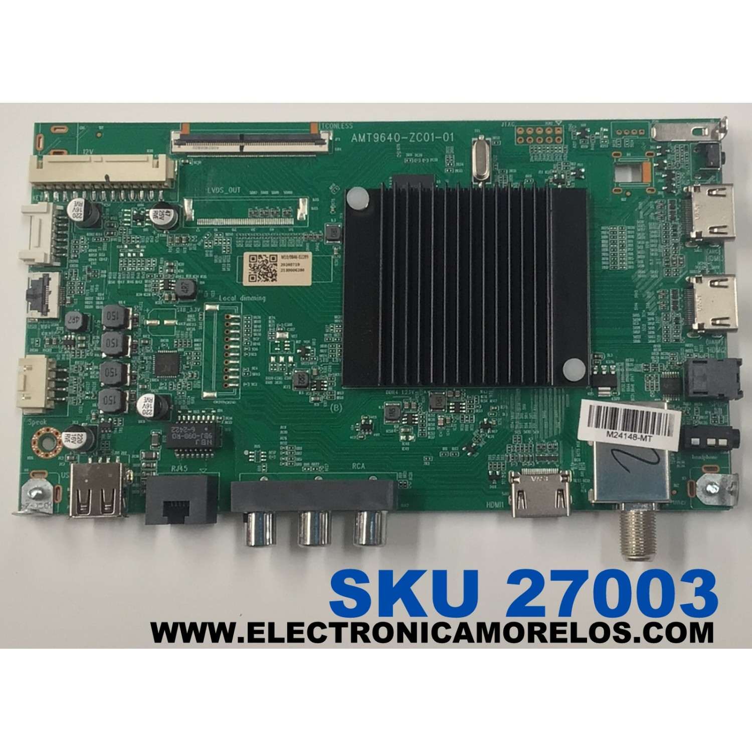 MAIN ORIGINAL PARA TV ONN 4K UHD HDR ROKU TV / NUMERO DE PARTE 515CT9640M10 / AMT9640-ZC01-01 / 20240719 / 2130006286 / M24148-MT / PANEL JR745R3HA4K / DISPLAY JR745R3HA4K / BN96-51821A / MODELO 100044717 75"