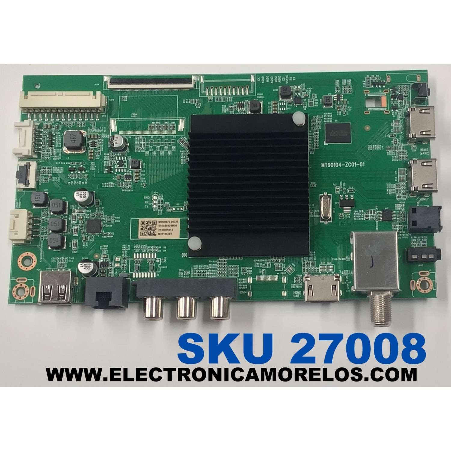 MAIN PARA TV ONN ORIGINAL 4K UHD HDR ROKU TV / NUMERO DE PARTE 515C90104M09 / MT90104-ZC01-01 / 2130005614 / M23136-MT / PANEL ST6451D06-3 (V2.3) / DISPLAY ST6451D06-3 VER.2.3 / ST6451D06-3 VER.2.1 / MODELO 100012587 65 PULGADAS