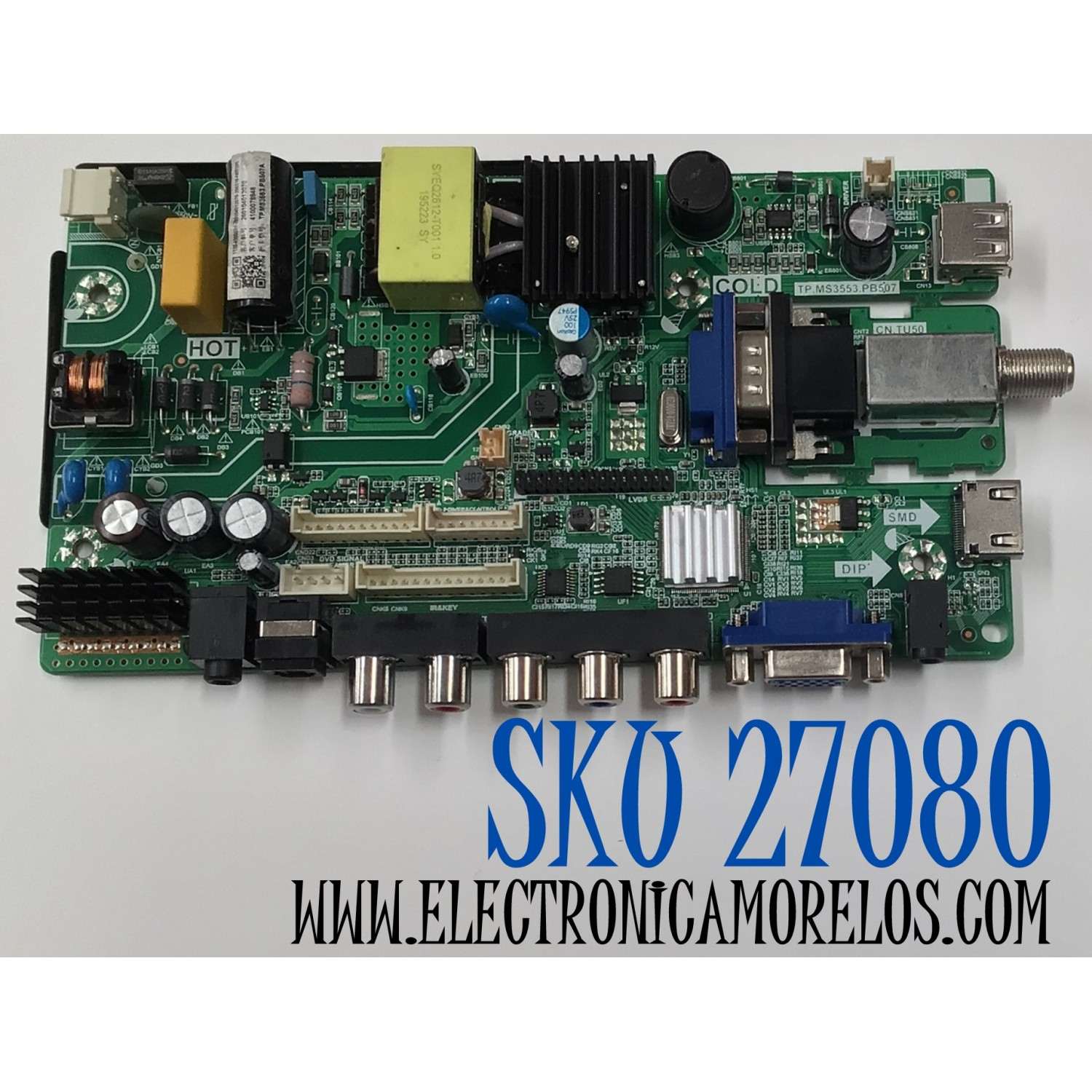 MAIN FUENTE COMBO  PARA TV WESTINGHOUSE ORIGINAL FULL HD/ NUMERO DE PARTE 260104012070 / TP.MS3553.PB507 / 4100078848 / N20020664 / 0A01694 / DISPLAY PT236AT01-1 VER.2.6 / MODELO WD24HB6101