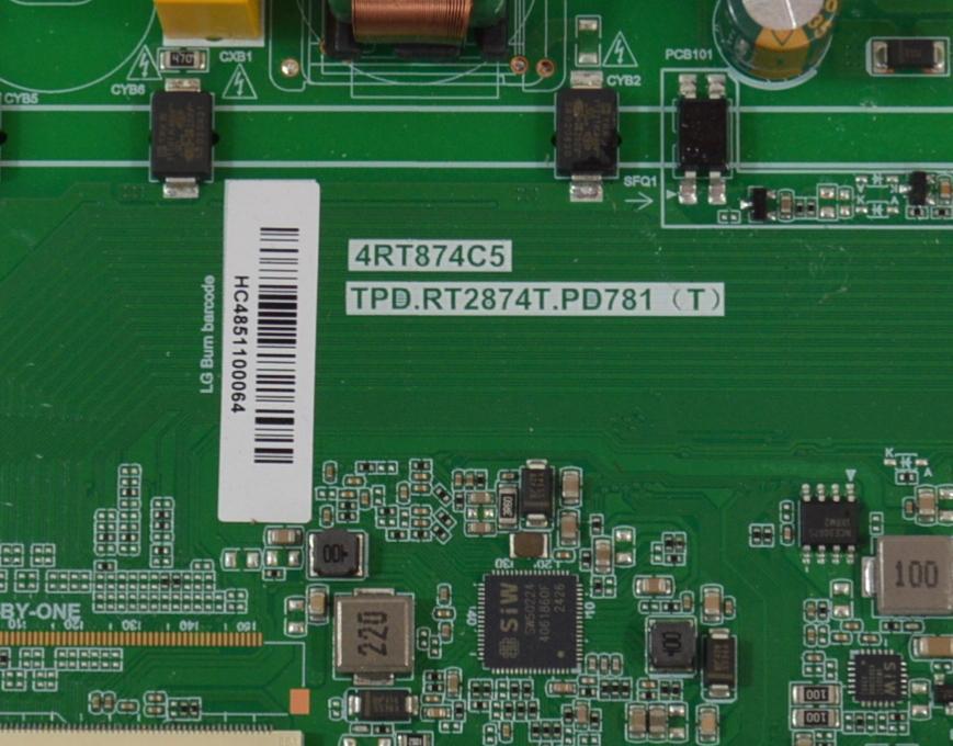 MAIN FUENTE COMBO ORIGINAL NUEVA PARA TV LG. / NUMERO DE PARTE 02-4RT874C55-C07T / TPD.RT2874T.PD781 / 4RT874C5 / TPD.RT2874T.PD781(T) / HC4851100064 / H24070548 / DLU801604503 / MODELO 55UT7300PSA - Imagen 2