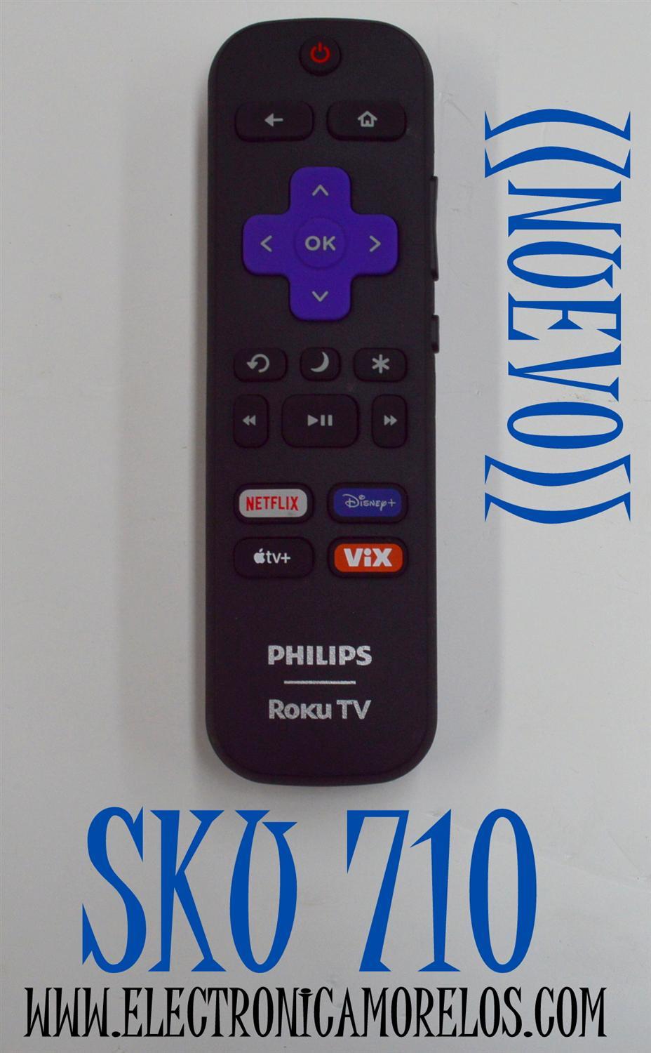 CONTROL ORIGINAL NUEVO PARA TV PHILIPS ROKU TV / NUMERO DE PARTE 3226001209 / RC-ALIR / GZL-P20022 / GZL-P20022-C04 / GS220821012380R0 / MODELOS 40PFL4775 / 40PFL4775/F8 / 50PFL5756 / 50PFL5756/F8 / 55PFL5756 / 55PFL5756/F8 - Imagen 1
