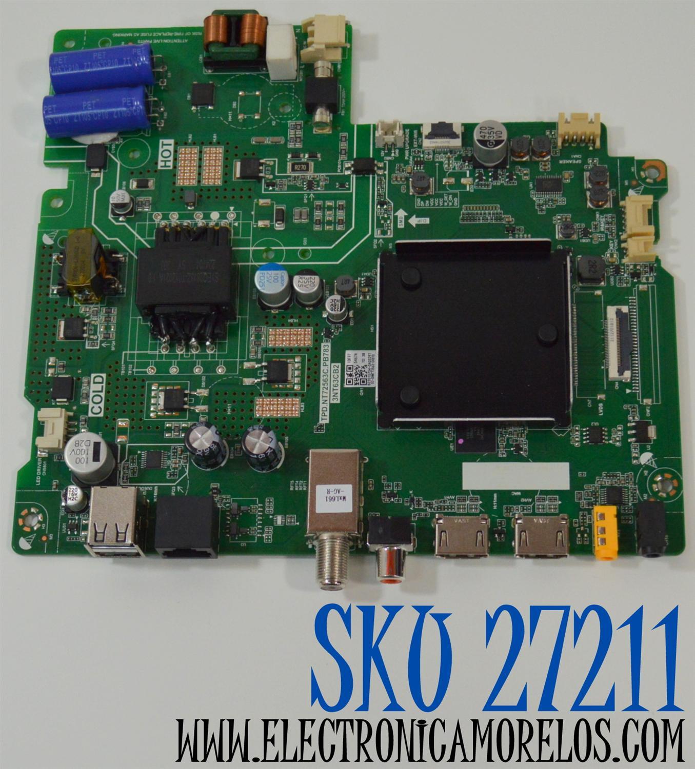 MAIN FUENTE COMBO ORIGINAL NUEVA PARA TV SMART TV / NUMERO DE PARTE 02-SHNT72563-CX01D / TPD.NT72563C.PB783 / 3NT63CB2 / IDF975467A / B23010704 / P2RK29153A2