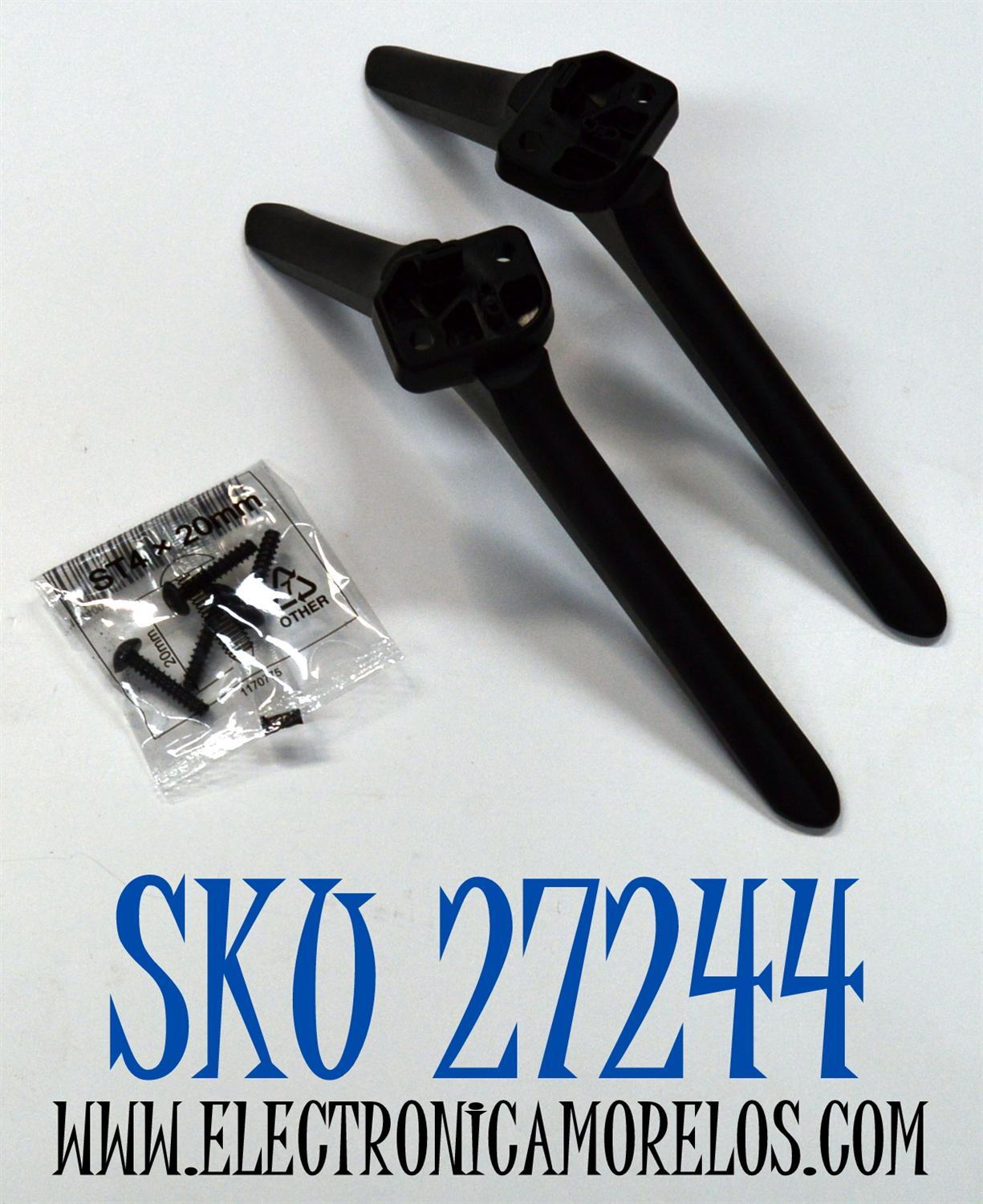 KIT DE BASES ORIGINAL NUEVAS PARA TV HISENSE 2 PIEZAS / NUMERO DE PARTE 6309 / 6310 / HJ-1-8 / HJ-1-5 / MODELO 40H4030F3
