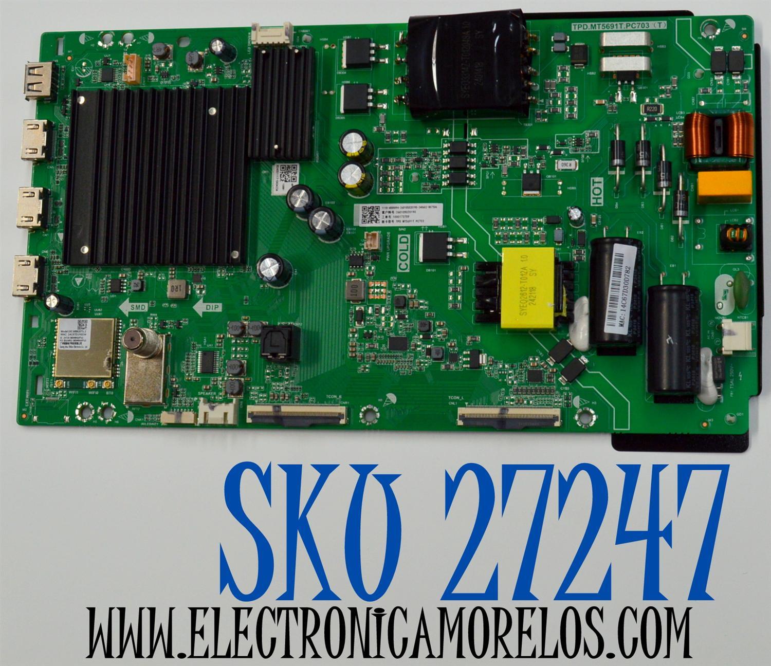 MAIN FUENTE COMBO ORIGINAL PARA TV VIZIO 4K UHD HDR SMARCAST / NUMERO DE PARTE 260105020190 / TPD.MT5691.PC703 (T) / 1110-4000094 / 1000173759 / 240602-B07506 / B24051117 / PANEL HK500WLED-JHV2H / DISPLAY PT500GT04-1 VER.1.1 / MODELO V4K50M-0807 LHK5T3KA