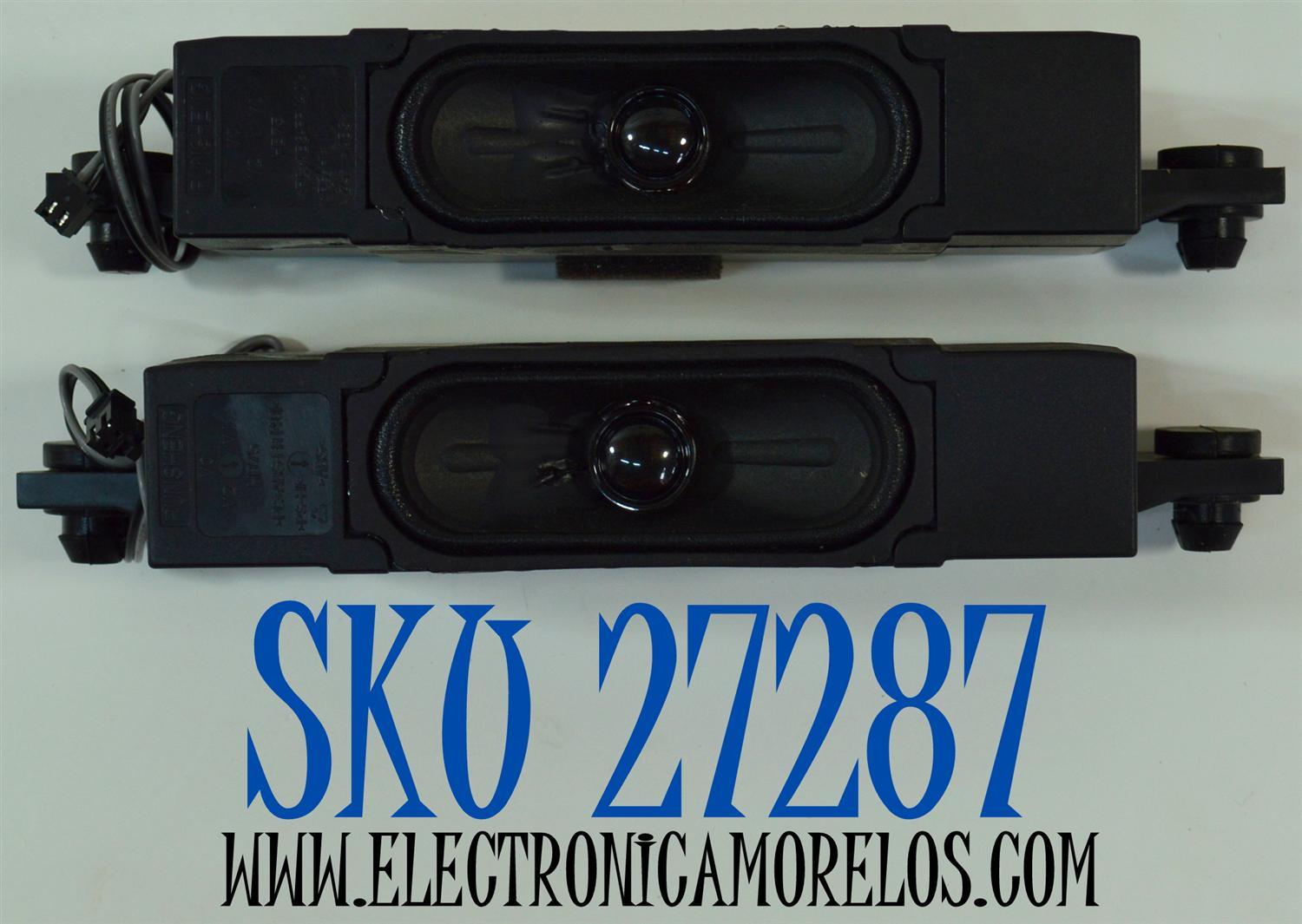KIT DE BOCINAS ORIGINAL PARA TV TCL 2 PIEZAS / NUMERO DE PARTE 12302-500226 / HB75 / SW/YX319-9 / D24D06 / 6Ω / 10W / B5219032-E1-X2 / MODELO 55S571G / 65S571G / 43S551G / 55S551G