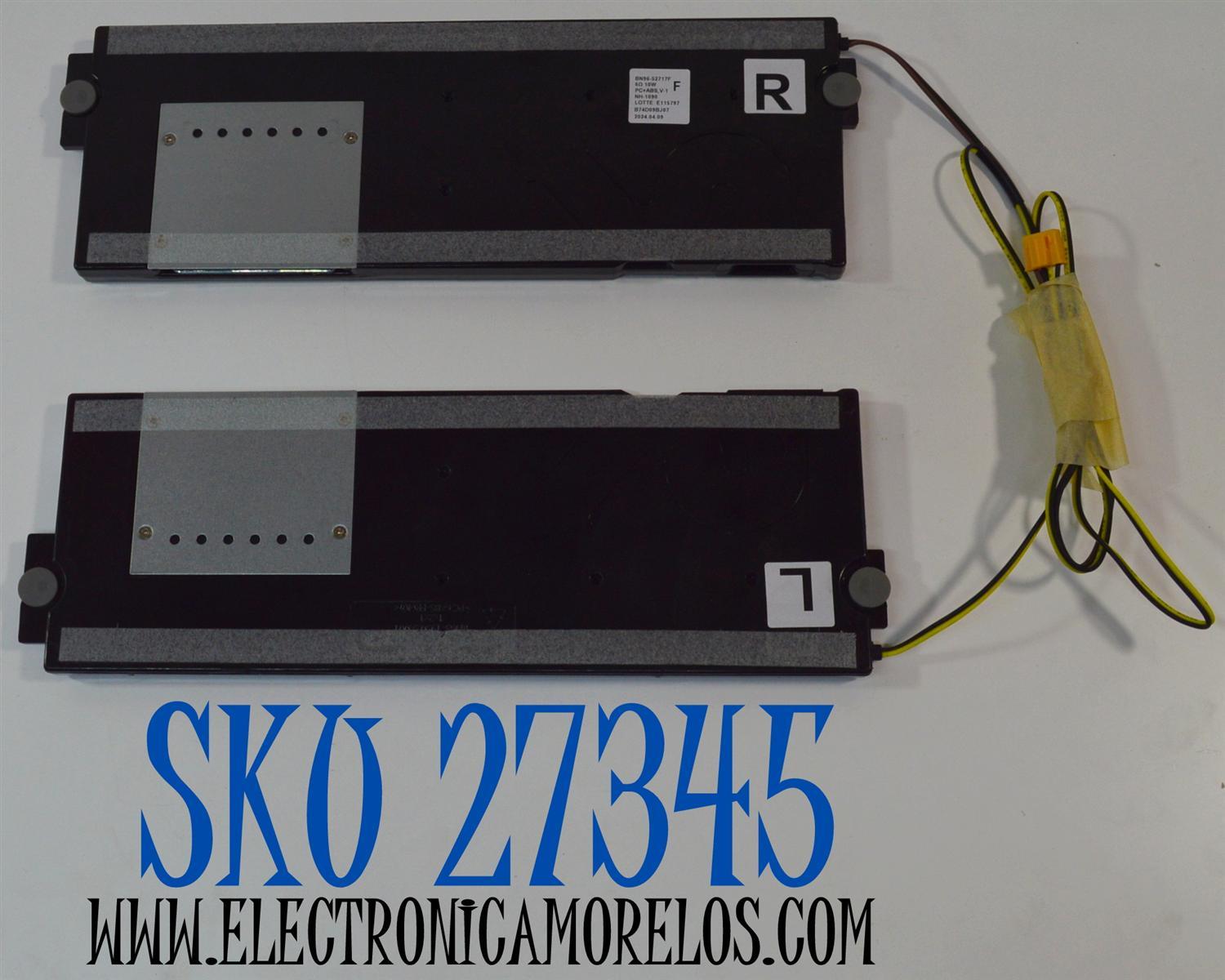 KIT DE BOCINAS ORIGINAL PARA TV SAMSUNG 2 PIEZAS / NUMERO DE PARTE BN96-52717F / BN63-19501A001 / BN63-19502A001 / BN63-19507A001 / BN63-19505A001 / 43LS03A / 6Ω / 10W / B74D09BJ07 / MODELO UN85DU7200BXZA / UN85DU7200BXZA XC02