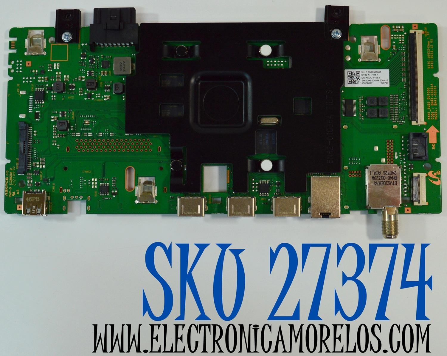 MAIN ORIGINAL PARA TV SAMSUNG 4K UHD HDR / NUMERO DE PARTE BN96-58680S / BN41-03231A / BN9658680S / BN96-58587A / BN96-58297A / PANEL CY-BD085HGAV2H / DISPLAY T850QVN04.1 / BOARD 85T14-S19-XL / 85T14-S0P-XC / 85T14-S18-XR / MODELO LH85BEDHVGFXZX AA01