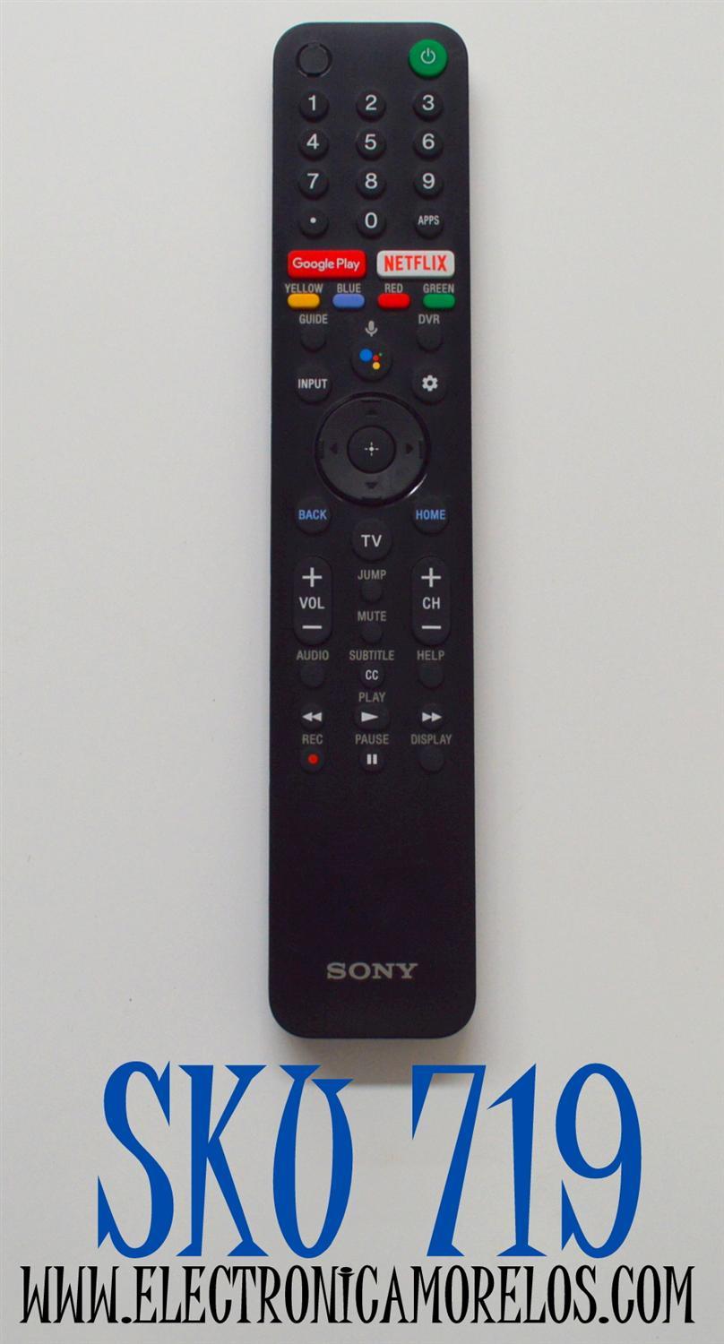 CONTROL REMOTO ORIGINAL PARA SMART TV SONY / CON COMANDO DE VOZ / NUMERO DE PARTE RMF-TX500U / MG3-TX500U / 2575A-TX500U / RCPSORM18-1849 / Q20D0008503B / P18169-C01 / MODELO XBR55A9G / XBR65A9G / XBR75X950G / X955G / X977A9G / XBR85X850G / XBR-98Z9G