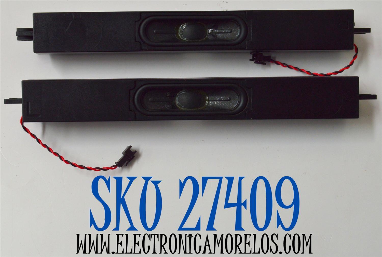 KIT DE BOCINAS ORIGINAL PARA TV SHARP 2 PIEZAS / NUMERO DE PARTE 7711-A2808A / 7711-A2808A-41010091 / 7711-A2808A-41010081 / KTC-4 / B12: 8Ω / 10W / 2305 / MODELO 4P-B65EJ2U