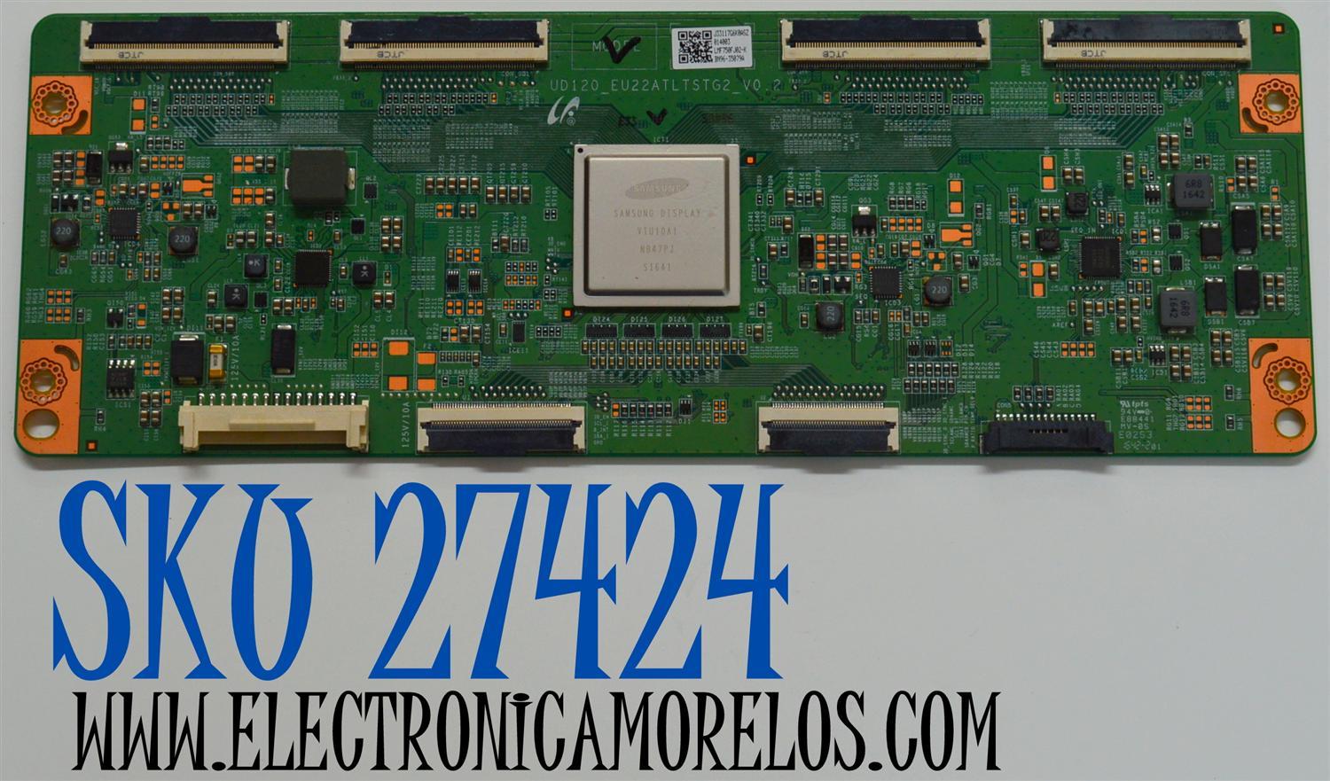T-CON ORIGINAL PARA TV SAMSUNG / NUMERO DE PARTE BN96-35079A / UD120_EU22ATLTSTG2_V0.2 / LMF750F J02-K / 35079A / J33117G6K0ASZ / PANEL CY-GJ075HGLV9H / DISPLAY LSF750F J02-K01 / MODELO UN75JU6500FXZA / UN75JU6500FXZA TD03 / UN75JU6500FXZA UD04