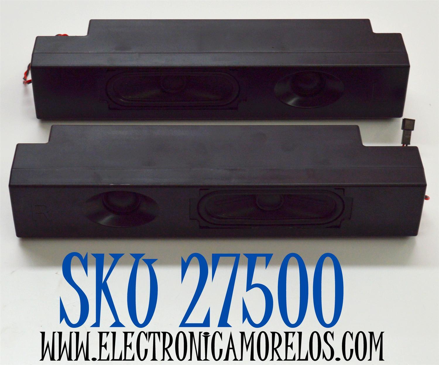 KIT DE BOCINAS ORIGINAL PARA TV ONN 2 PIEZAS / NUMERO DE PARTE 24351A / 7711-80838D / 43010081 / 8Ω / 15W / 43010071 / MODELO 100044717 75"
