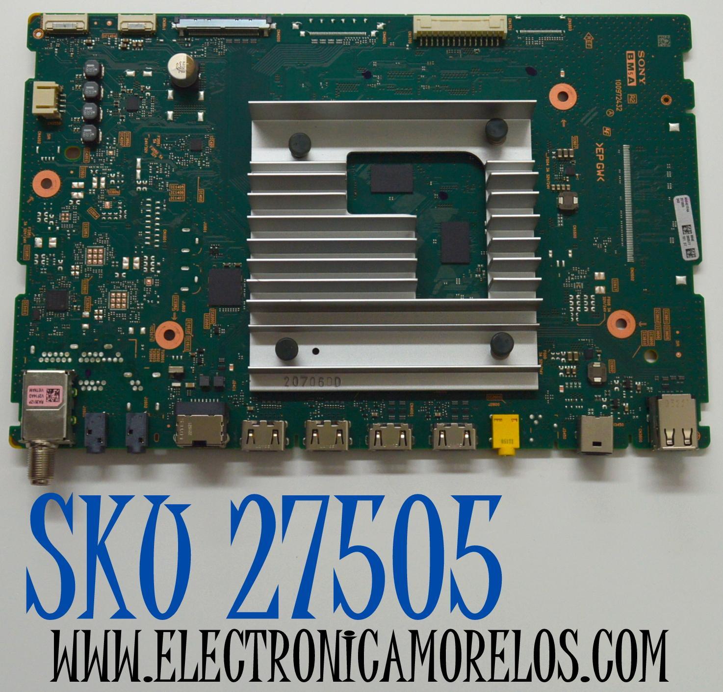 MAIN ORIGINAL PARA TV SONY BRAVIA 4K UHD HDR GOOGLE TV / NUMERO DE PARTE A5042724A 884 / 100972432 / A-5042-724-A 884 / PANEL YSBM055CNO11 / DISPLAY HV550QUB-N5M / MODELO KD-55X80J / KD55X80J