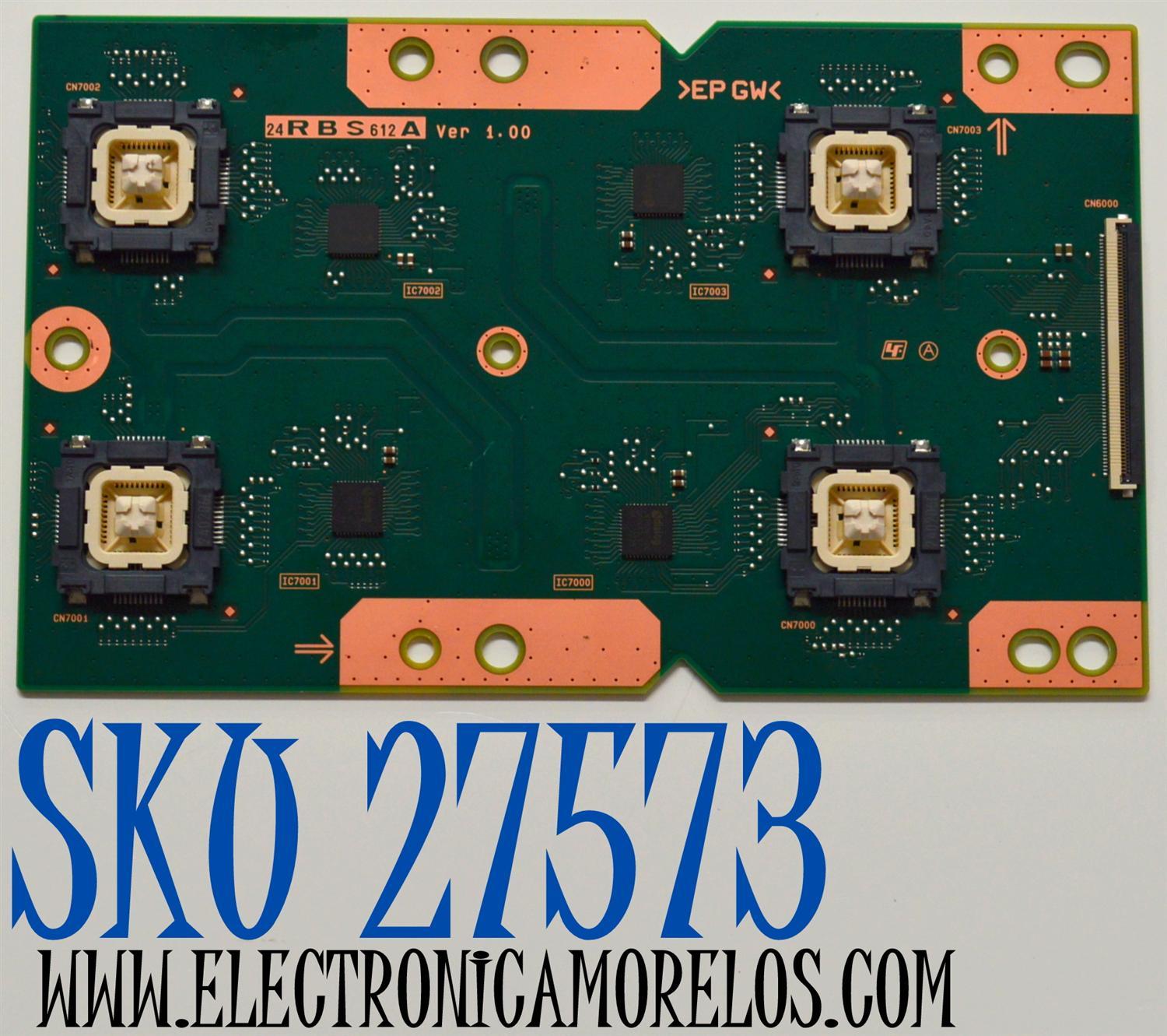 LED DRIVER ORIGINAL PARA TV SONY / NUMERO DE PARTE RL75S / BOARD 24RBS612A Ver 1.00 / 653001845A / EPGW / PANEL YDEO075MNS11 / DISPLAY ST7461D04-B V2.1 / MARCA SONY /MODELOS K-75XR70C / K75XR70C 