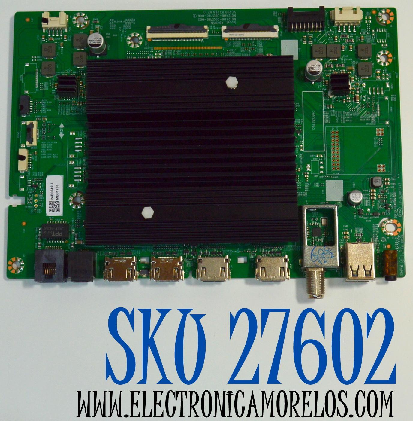 MAIN ORIGINAL PARA TV PHILIPS 4K UHD HDR / NUMERO DE PARTE N012406-002788 / A9K95N / N012406-002788-005 / N012406-002788-006 / 24B0542U / MB01766 / PANEL RAE650WY (LW0-004) REV.00 / MODELO 65OLED974/F7