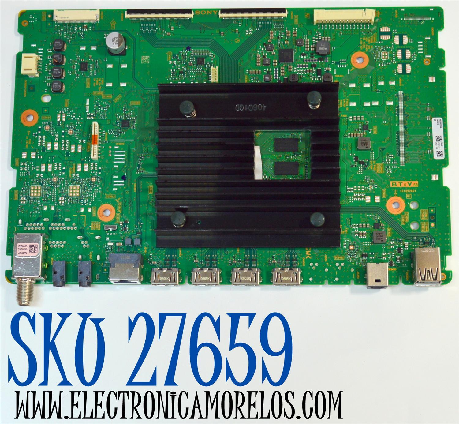 MAIN ORIGINAL PARA TV SONY BRAVIA 4K UHD HDR GOOGLE TV / NUMERO DE PARTE A5069224A 384 / 101892621 / A-5069-224-A 384 / PANEL YLEM055CCO11 / DISPLAY HV550QUB-F1L / MODELO K-55S30C / K55S30C