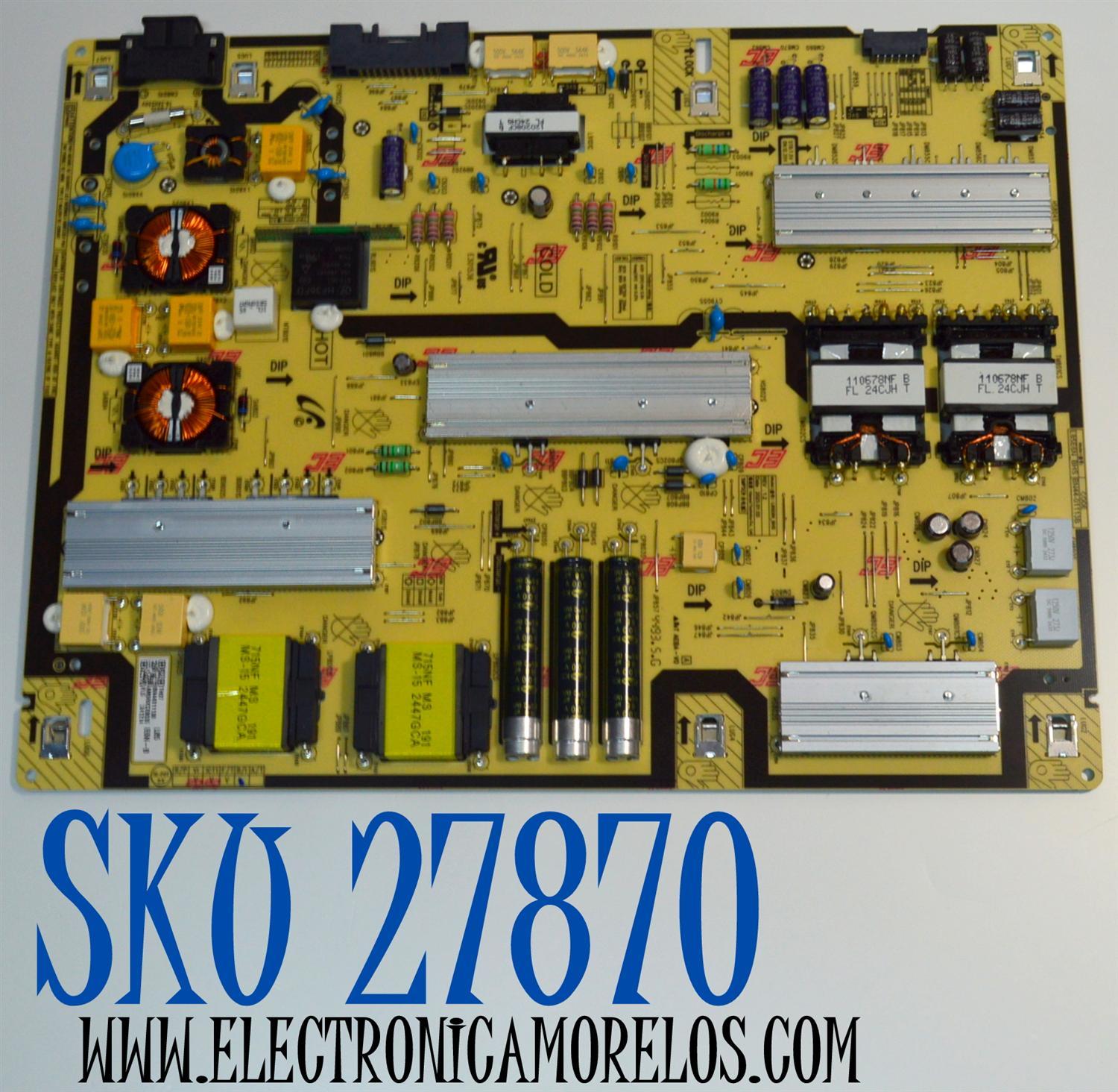 FUENTE DE PODER ORIGINAL PARA TV SAMSUNG / NUMERO DE PARTE BN44-01113B / L85E6N_BHS / BN4401113B / PANEL CY-SC085FGCV2H / DISPLAY PT850GT02-5 VER.1.0 / MODELO UN85DU8000CXZA / UN85DU8000DXZA