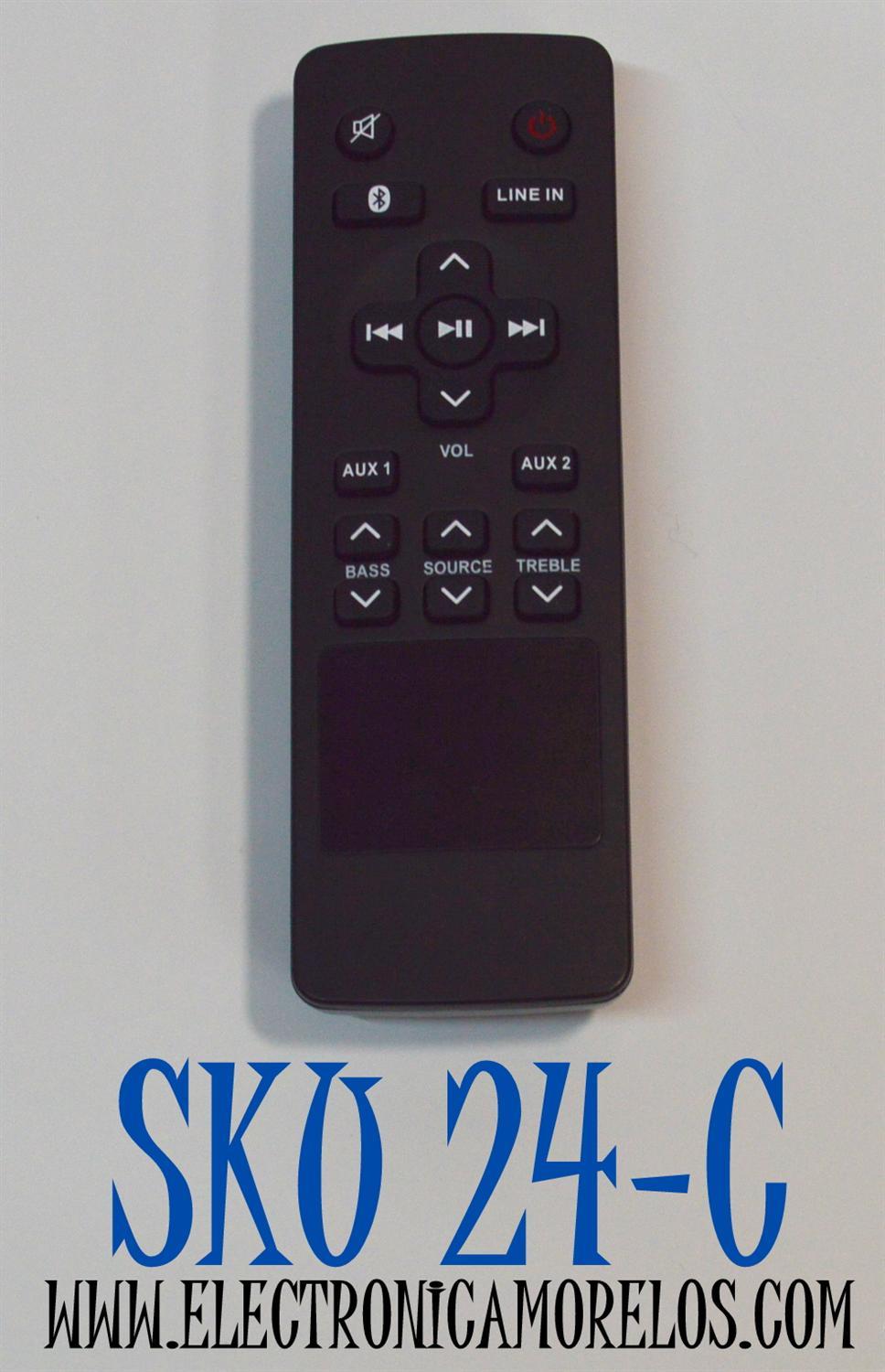 CONTROL REMOTO PARA BARRAS DE SONIDO/SISTEMAS DE CINE EN CASA RCA / NUMERO DE PARTE  RTS7010B / RTS7010B-E1 / RTS7010BE1 / RTS7110B / RTS7630B / RTS739BWS / CUENTA CON BOTONES PARA FUNCIONES COMO BLUETOOTH / LINE IN / AUX 1 / AUX 2 / SOURCE - Imagen 1