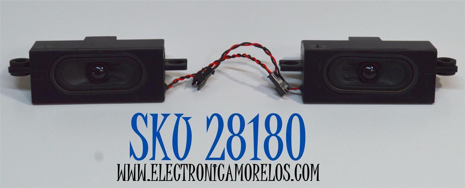 KIT DE BOCINAS ORIGINAL PARA TV ONN 2 PIEZAS / NUMERO DE PARTE 7711-B0818A / 7711-B0818A-61010011 / 7711-B0818A-61010001 / MODELO 100012589 32"