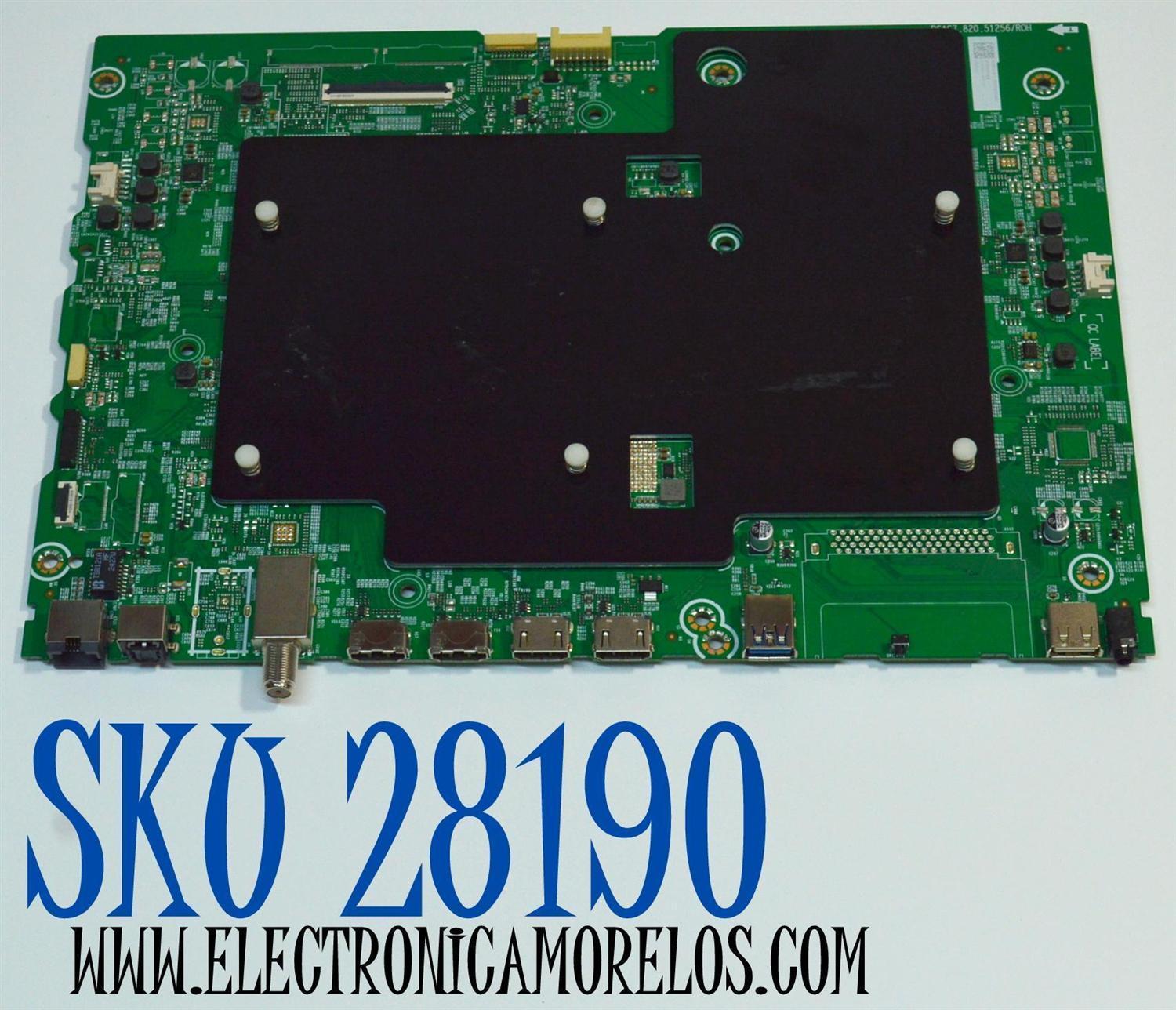 MAIN ORIGINAL PARA TV HISENSE 4K UHD HDR GOOGLE TV / NUMERO DE PARTE 413451 / RSAG7.820.51256/ROH / 404158 / 55S7NUA / MODELO 55S75N / 55S7N