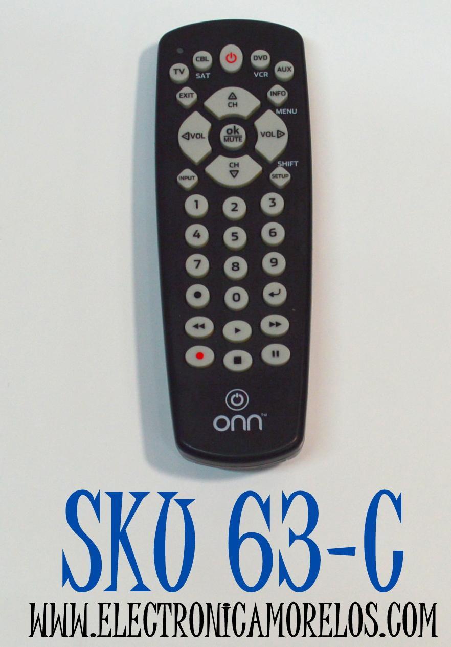 CONTROL REMOTO ORIGINAL ONN PARA CONTROLAR VARIOS EQUIPOS DE AUDIO Y VIDEO COMO TELEVISORES / REPRODUCTORES DE DVD/VCR / DECODIFICADORES DE CABLE/SATELITE / NUMERO DE PARTE ONB13AV004 / P13005 / WD-1232C / ONA12AV058 - Imagen 1