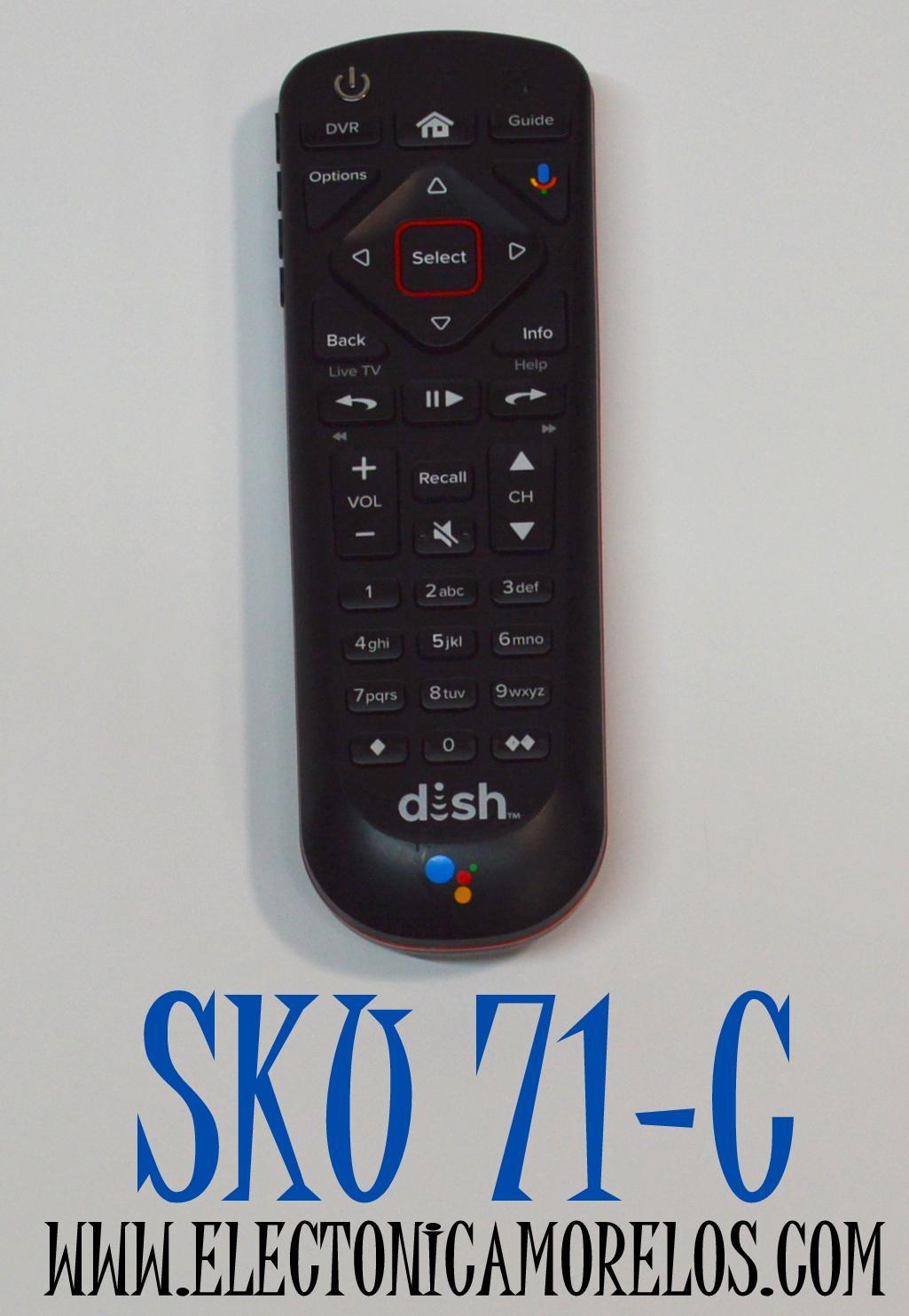 CONTROL REMOTO ORIGINAL POR VOZ DISH NETWORK 54.0 PARA CONTROLAR EL SISTEMA SATELITAL/TV/AUX/INPUT/DVR/ COMPATIBLE CON LOS RECEPTORES DISH NETWORK HOPPER/JOEY/WALLY / TECNOLOGIA RF/UFH 2G / NUMERO DE PARTE 219265/QVE4BRIS/ DN010064/MG3-2027/213164/218252