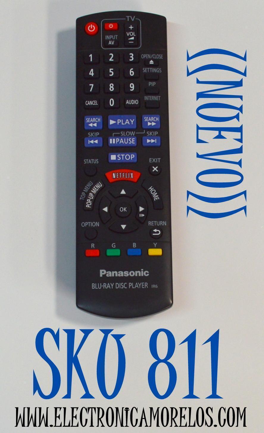 CONTROL REMOTO ORIGINAL NUEVO PANASONIC PARA TV. Y REPRODUCTOR DE DISCOS BLU-RAY / NUMERO DE PARTE IR6 / N2QAYB000867 / N2QAYB000886 / N2QAYB000575 / N2QAYB000574 / N2QAYB000968 / MODELO DMP-BD75 / DMP-BDT210 / DMP-BDT110 / DMP-BD755 / DMP-MST60 - Imagen 1