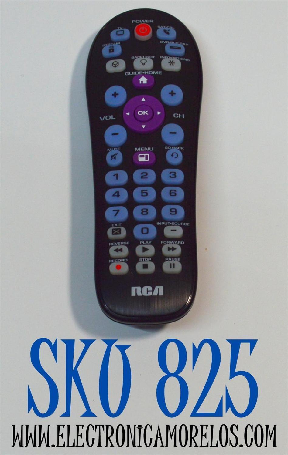 CONTROL REMOTO ORIGINAL RCA / PUEDE CONTROLAR HASTA 4 DISPOSITIVOS DIFERENTES COMO TELEVISORES / REPRODUCTORES DVD/BLU-RAY / DECODIFICADORES DE CABLE/SATELITE / REPRODUCTORES DE STREAMING / NUMERO DE PARTE RCR414BHE / R26211 / 5X18CX / RC36K / 3X49CX - Imagen 1