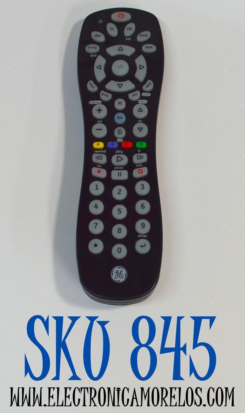 CONTROL REMOTO ORIGINAL GE / NUMERO DE PARTE 24922 / 34459 / 25008 / 24922 CL5 7252 / PUEDE CONTROLAR MULTIPLES DISPOSITIVOS DE AUDIO Y VIDEO COMO TV / BLU-RAY/DVD / DVR / RECEPTORES DE CABLE/SATELITE / BARRAS DE SONIDO / REPRODUTORES MULTIMEDIA