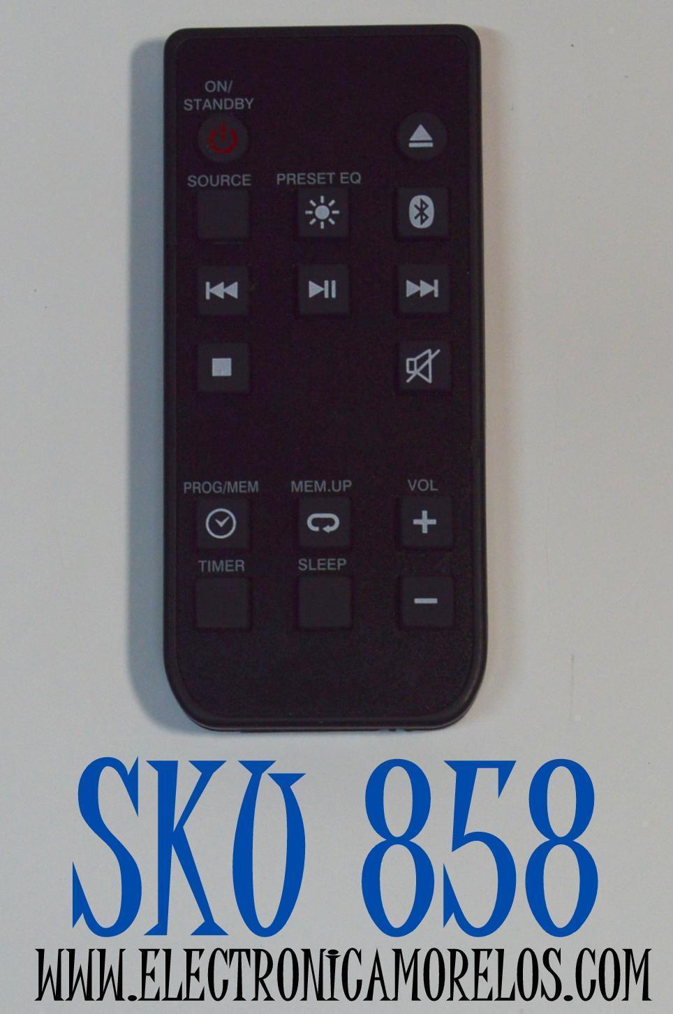 CONTROL REMOTO ORIGINAL PARA VARIOS SISTEMAS DE AUDIO Y BARRAS DE SONIDO INCLUYENDO MODELOS DE MARCAS COMO ONN / RCA / BLACKWEB / NUMERO DE PARTE  100008725 / BWA17AA005 / RTS7010B / RTS7116S / CON CONECTIVIDAD BLUETOOTH / USB