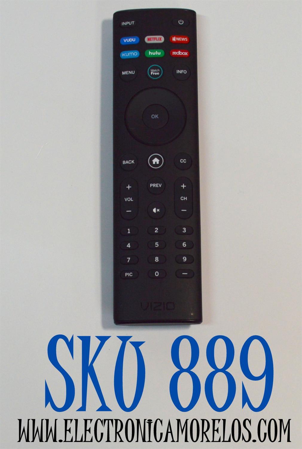 CONTROL REMOTO ORIGINAL PARA SMART TV VIZIO / NUMERO DE PARTE XRT140RL / XRT140 / XRT136 / XRT140R / XRT140L / XRT140V6 / XRT140C / XRT140L42045 / FUNCIONALIDAD SMARTCAST Y WATCHFREE / INCLUYE BOTONES DEDICADOS PARA APLICACIONES COMO VUDU/NEFTLIX/XUMO