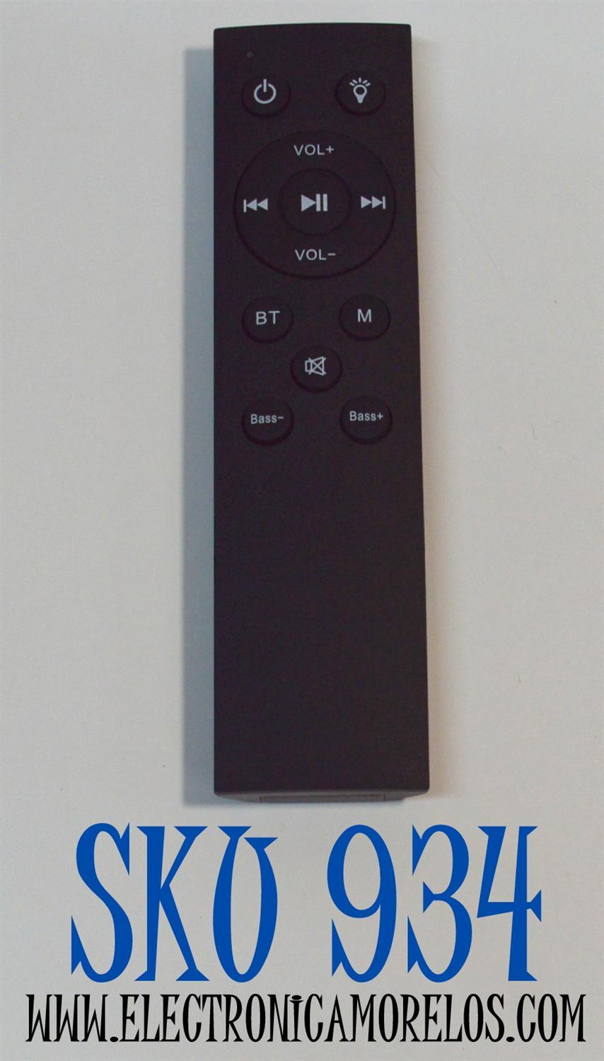 CONTROL REMOTO ORIGINAL PARA BARRAS DE SONIDO / COMPATIBLE CON VARIAS MARCAS Y MODELOS / NUMERO DE PARTE TH-6500 / 100069413 / 100043839 / 100020788 / SB-3510 / TT-SK023 / NS-HTSB22
