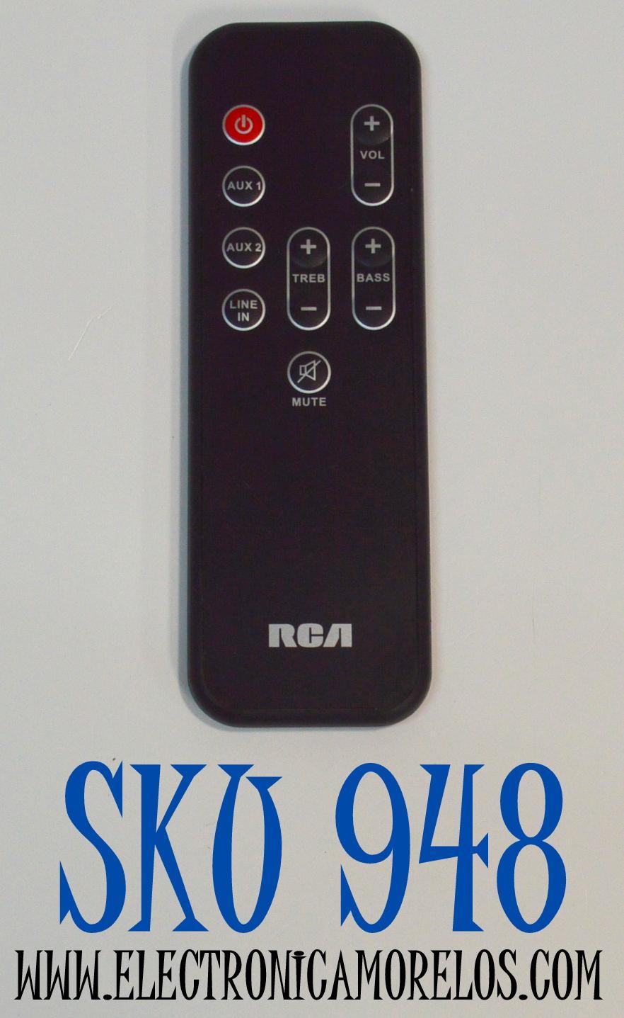 CONTROL REMOTO ORIGINAL RCA PARA SISTEMA DE BARRA DE SONIDO / SISTEMA DE CINE EN CASA /  NUMERO DE PARTE RTS635 / RTS735 / RTS735E / RCP01051