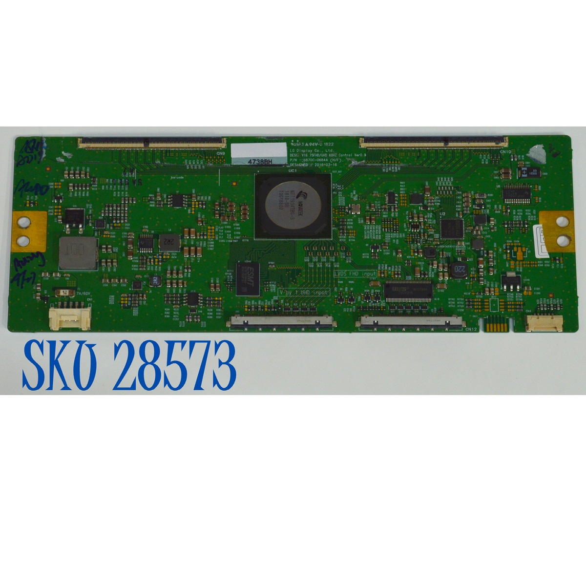 T-CON ORIGINAL PARA TV AVER / NUMERO DE PARTE 6871L-4738B / 6870C-0664A / 4738B / PANEL K750WD90 / DISPLAY LC750EQY (FJ)(A2) / MODELO CP754I