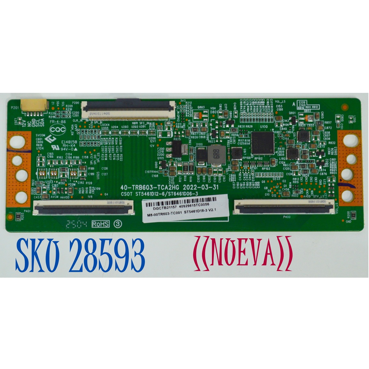 T-CON ORIGINAL NUEVA PARA TV / NUMERO DE PARTE M8-00TR603-TC001 / 40-TRB603-TCA2HG / ST5461D12-6 / ST6461D06-3 / ST5461D18-3 V2.1