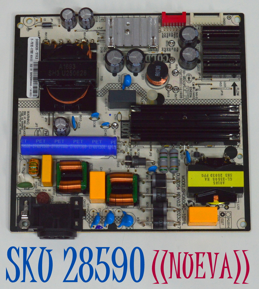 FUENTE DE PODER ORIGINAL NUEVA PARA TV PHILIPS / NUMERO DE PARTE 81-PBE182-H170001 / SHG6004C-101HL / DLBT054 REV:0.5 / SHG6004C66-101HLB / CQC16001141928