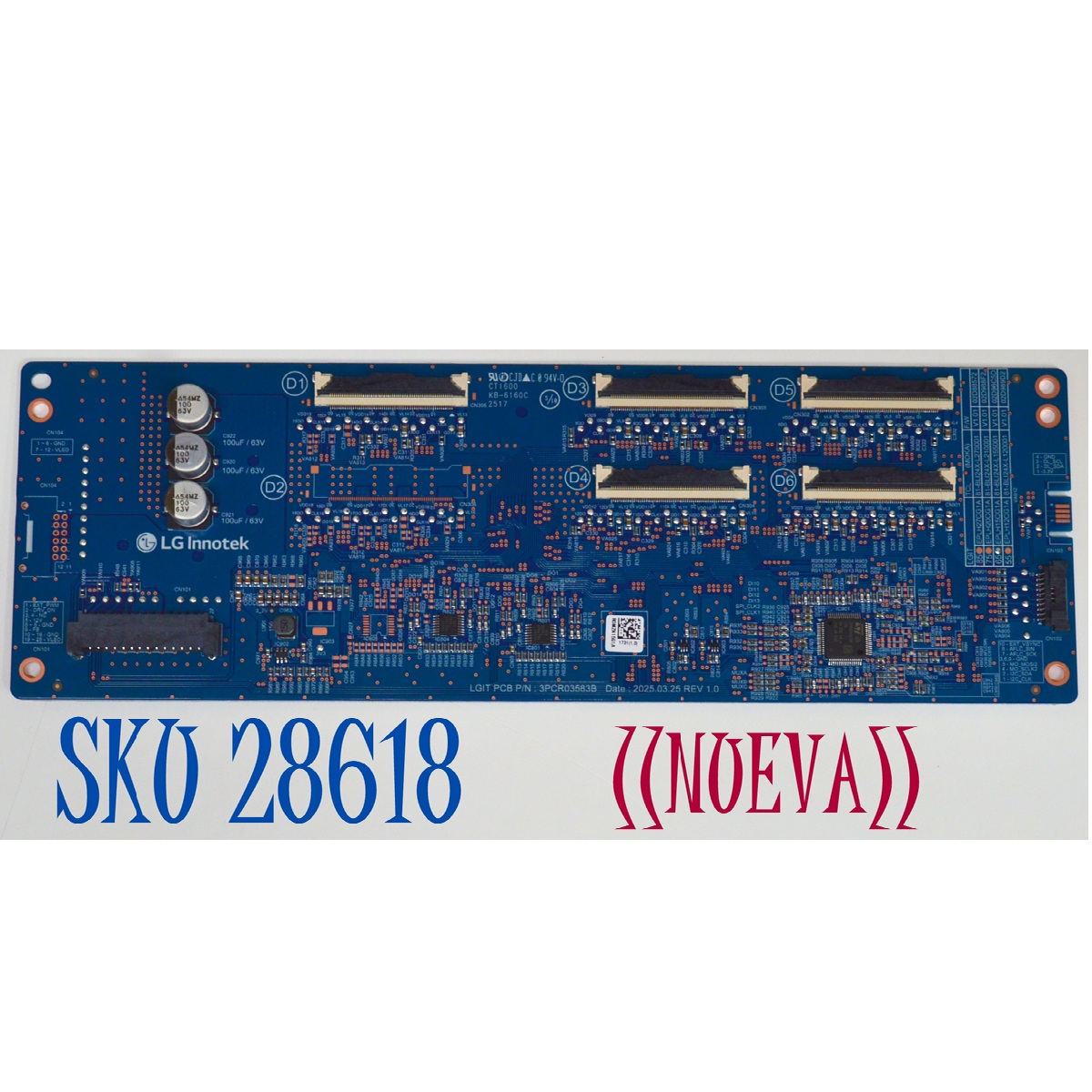 LED DRIVER ORIGINAL NUEVA PARA TV LG / NUMERO DE PARTE 81-BLI24X-L155001 / 3PCR03583B / EPHL15CG1A / 81-BLI24X-L155001 V1.01  / 02D96C5D / KB-6160C / CTI600 / MODELO 65QNED92A6A
