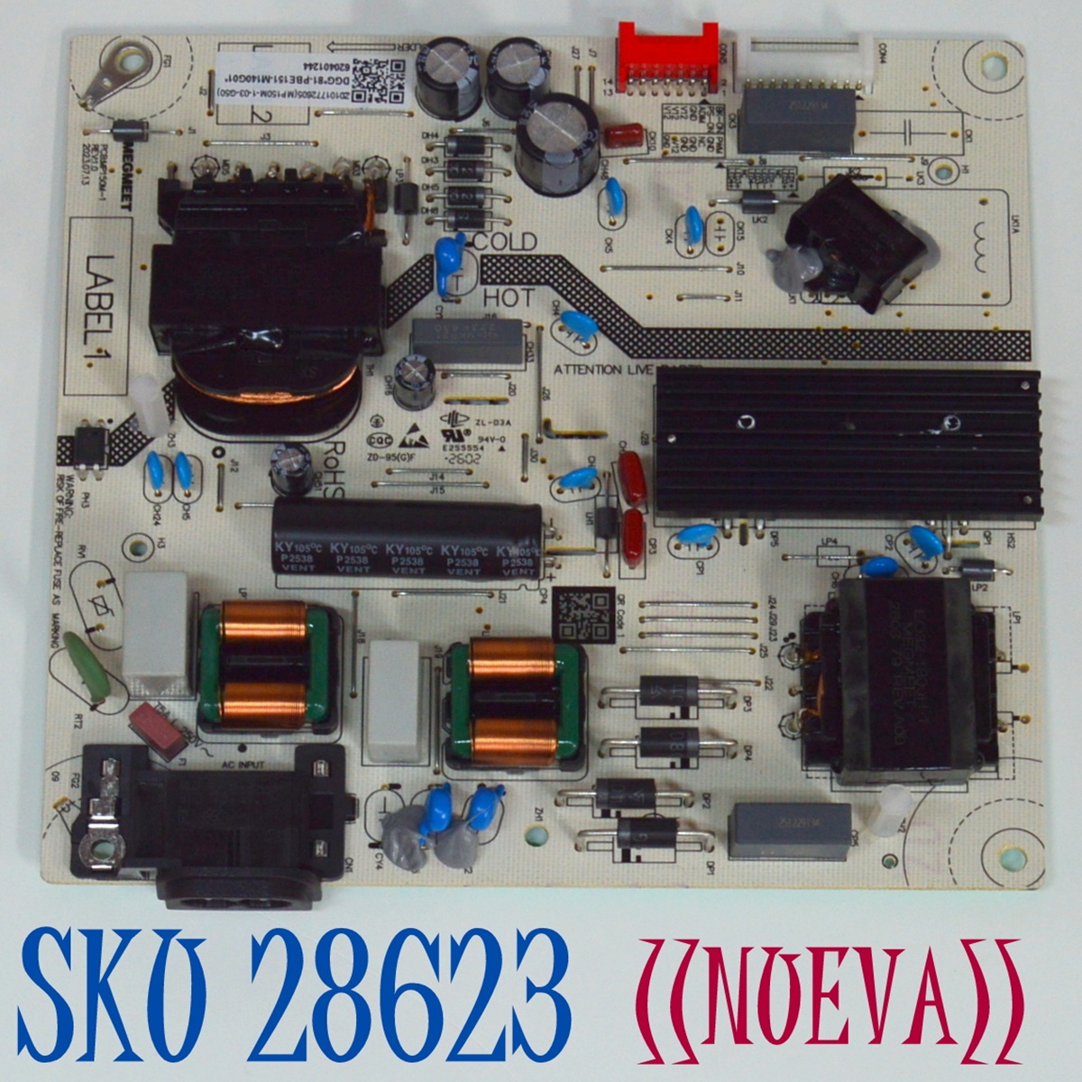 FUENTE DE PODER ORIGINAL NUEVA PARA TV PHILIPS/ NUMERO DE PARTE 81-PBE151-M140G01 / PCB:MP150M-1 / MP150M-1 / MP150M-1-03-G50 / MODELO 65PUL6653/F8