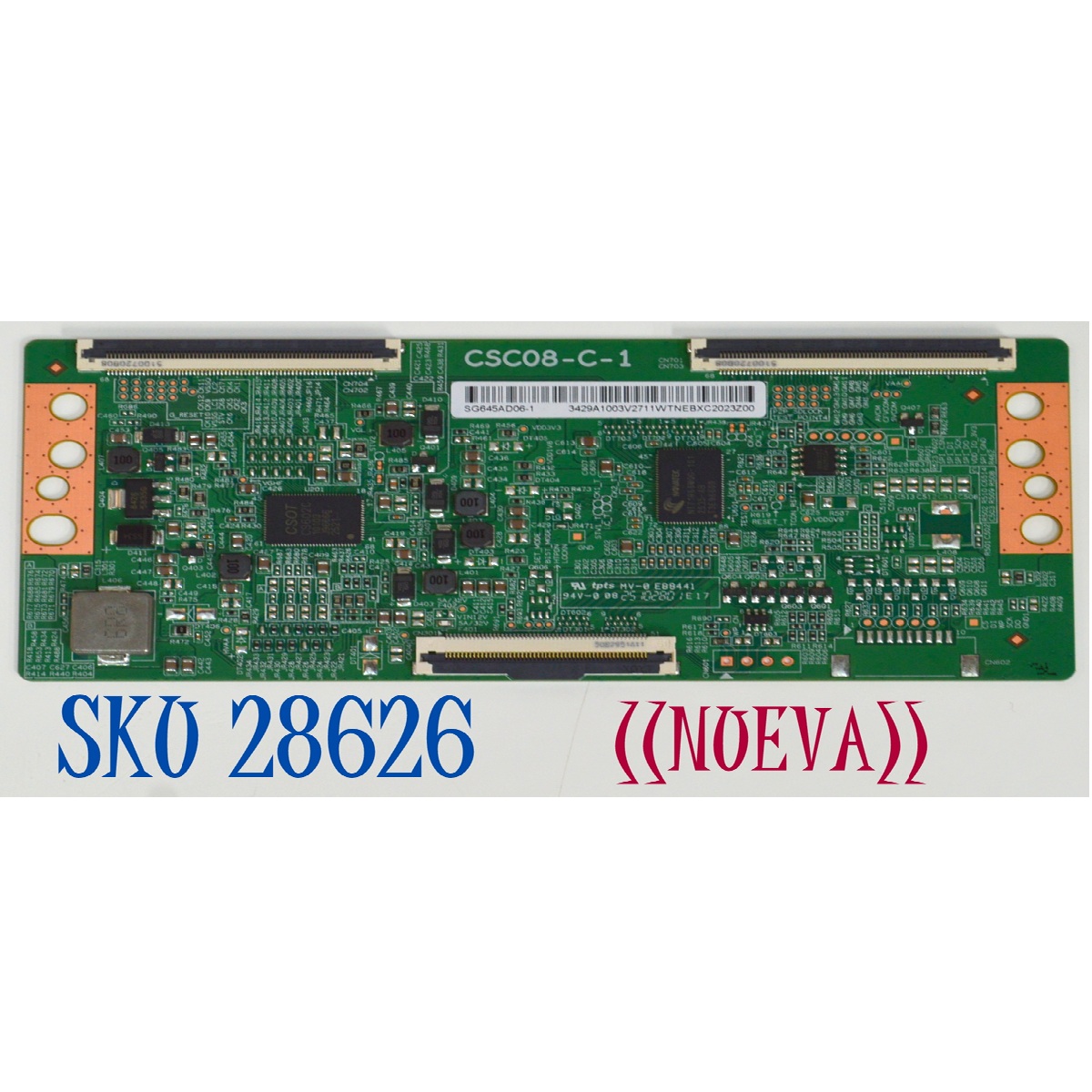 T-CON ORIGINAL NUEVA PARA TV / NUMERO DE PARTE 3429A1003 / CSC08-C-1 / SG645AD06-1 / 3429A1003V2711 / MODELO 65"