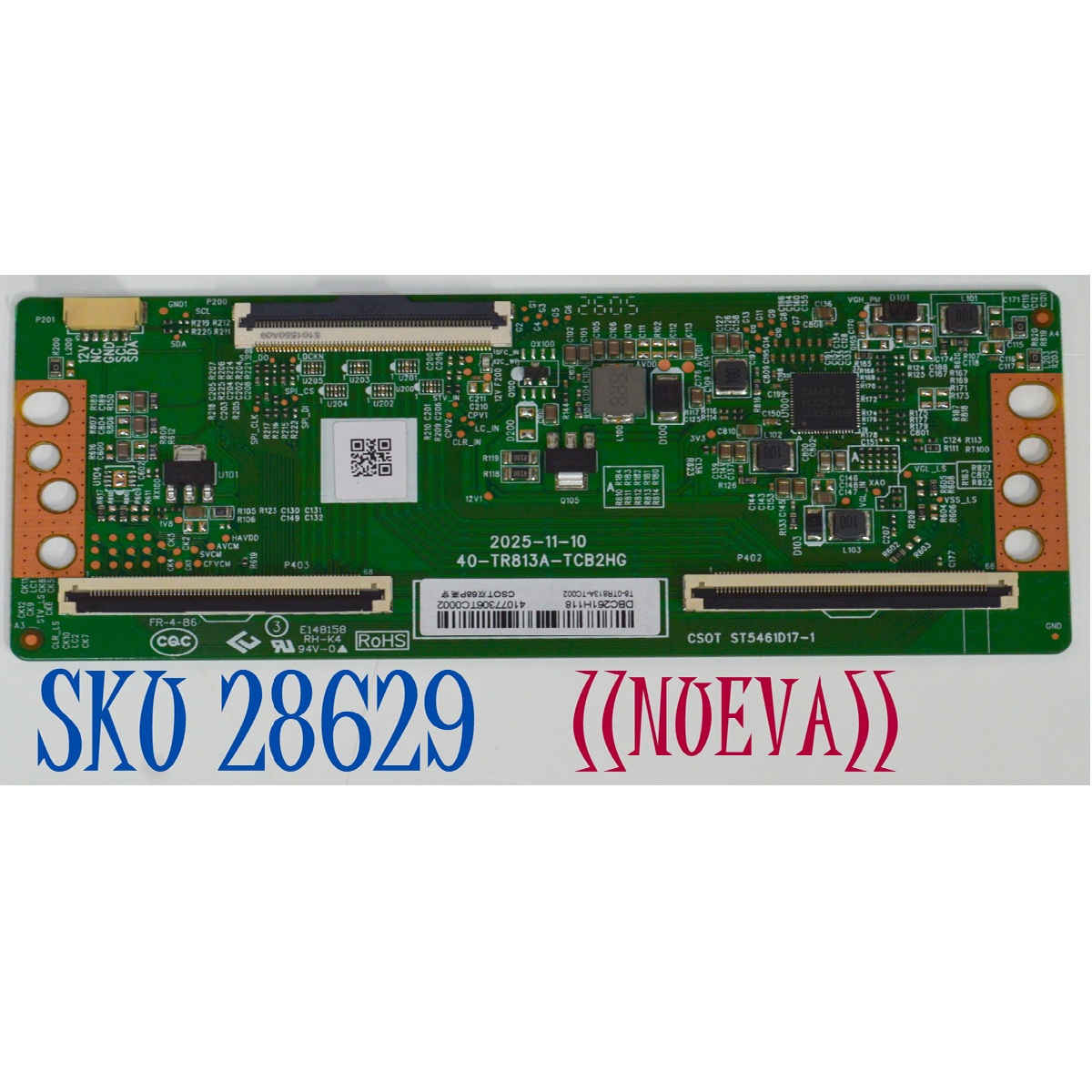 T-CON ORIGINAL NUEVA PARA TV TCL / NUMERO DE PARTE T8-0TR813A-TC002 / 40-TR813A-TCB2HG / CS0T ST5461D17-1 / DBC26H121 / MODELO 55S451 / 55S41BR / 55S450G