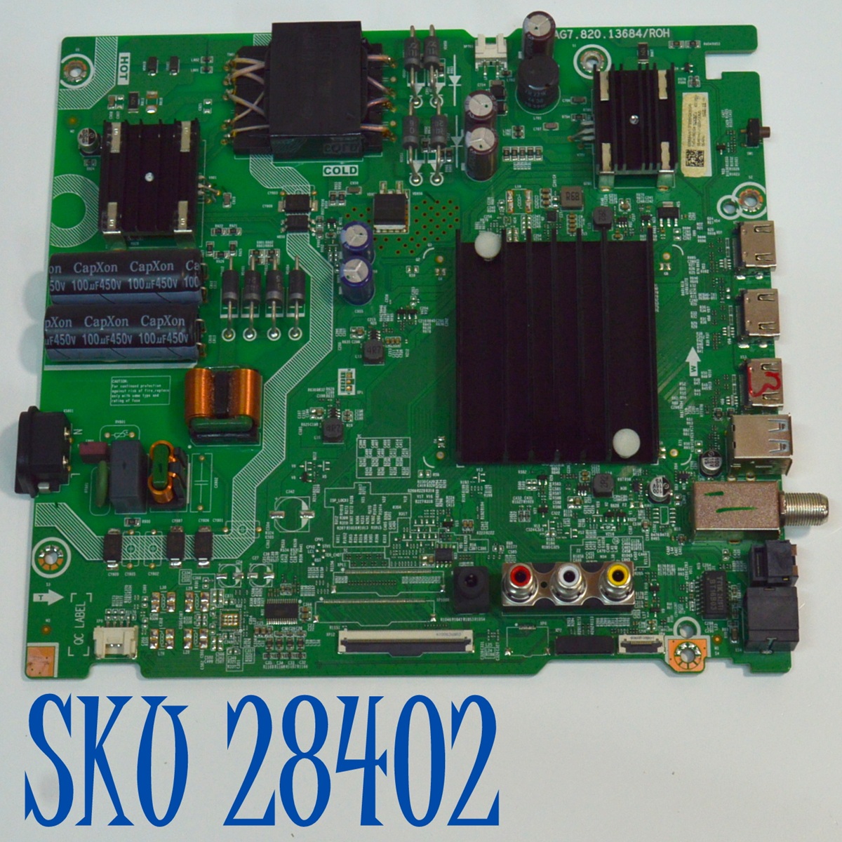 MAIN FUENTE COMBO ORIGINAL PARA TV HISENSE 4K UHD HDR VIDAA / NUMERO DE PARTE 400559 / RSAG7.820.13684/ROH / 400558 / 55A51HUV/1000 / N2435FV / PANEL HD550H1U51-T0L4K5 / DISPLAY T550QVN10.0 / MODELO 55A6NV / 55A6NV 55A51HUV - Imagen 1