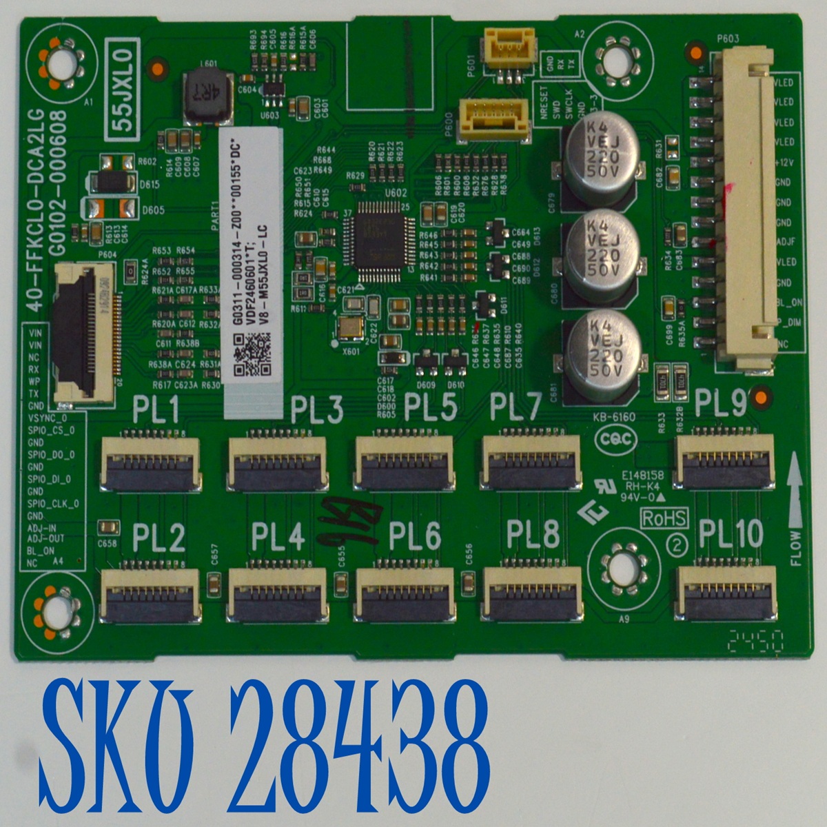 LED DRIVER ORIGINAL PARA TV TCL / NUMERO DE PARTE G0311-000314 / G0102-000608 / 40-FFKCL0-DCA2LG / 55JXL0 / V8-M55JXL0-LC / PANEL LVU550NDJL / DISPLAY ST5461D20-9 V2.1 / MODELO 55QM61K