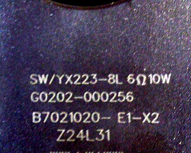 KIT DE BOCINAS ORIGINAL PARA TV TCL 3 PIEZAS / NUMERO DE PARTE G0202-000283 / G0202-000256 / G0202-000255 / SW/YX166-5 / G25A20 / SW/YX223-8L / B7021020-E1-X2 / Z24L31 / SW/YX223-8R / B7021020-E1-X1 / Z25A15 / MODELO 55QM61K - Imagen 2