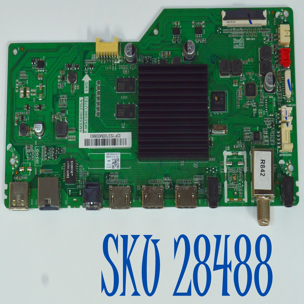 MAIN ORIGINAL PARA TV EVL 4K UHD VIDAA / NUMERO DE PARTE 02-MAMS6586-CB08 / 1MS586C2ISA / T.MS6586.U782 / K20072016 / IDF153700M00663 / PANEL LVU430CMDX E0021 / DISPLAY V430DJ1-Q01 REV.C1 / MODELO 43EVLS4