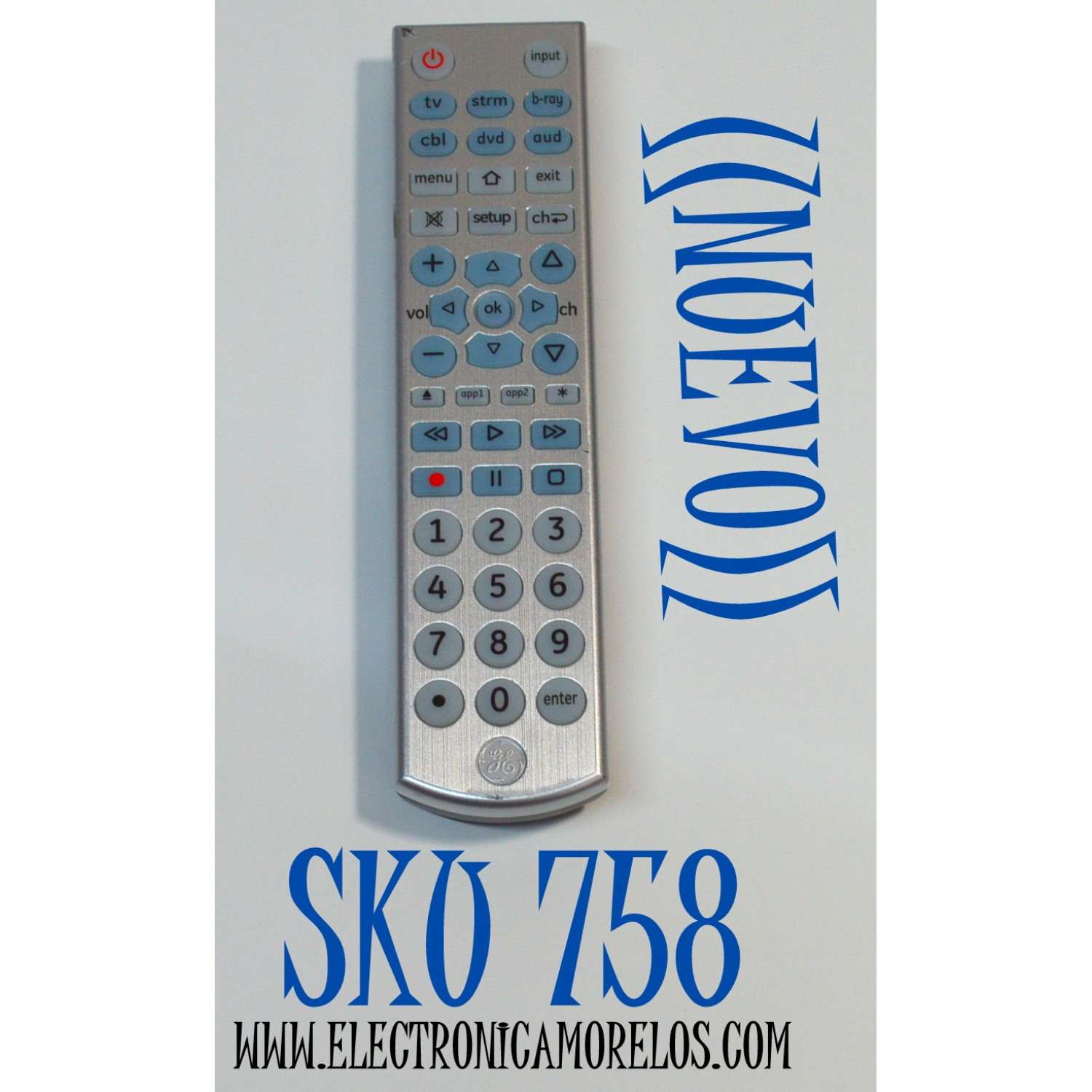 CONTROL REMOTO UNIVERSAL ORIGINAL NUEVO GE /NUMERO DE PARTE SRC-4516 /33712 6177 CL5 / 33712 6177 CL6/6177 33712-CL4 /PUEDE CONTROLAR HASTA 6 DISPOSITIVOS DE DIFERENTES MARCAS INCLUYENDO TELEVISORES/ REPRODUCTORES B-RAY/DVD /RECEPTORES DE CABLE Y AUDIO 