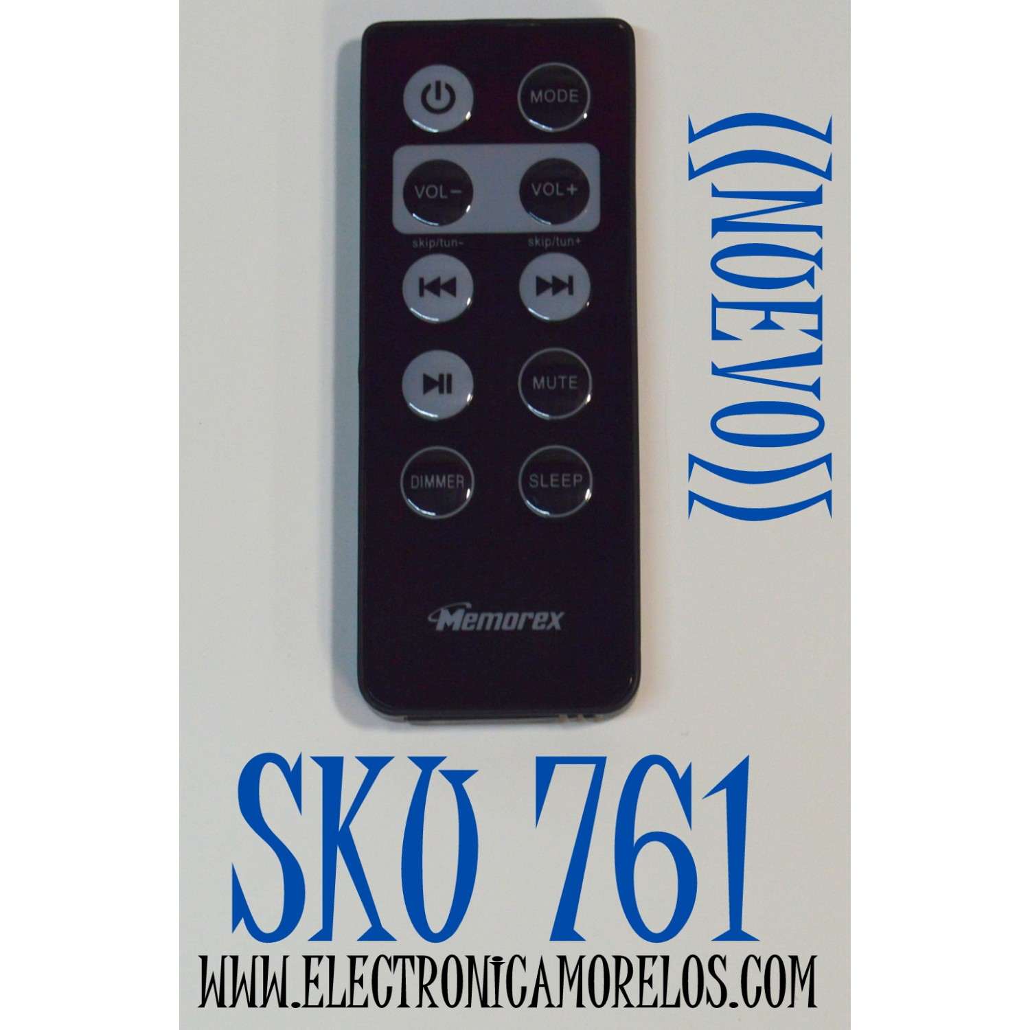 CONTROL REMOTO ORIGINAL NUEVO PARA SISTEMA DE AUDIO / BOCINAS / BARRAS DE SONIDO MEMOREX / NUMERO DE PARTE Mi2001 / Mi2031 / Mi2032 / Mi4390 / COMPATIBLE FUNCIONA CON BASE PARA iPOD CON RADIO FM Y RELOJ DESPERTADOR MEMOREX