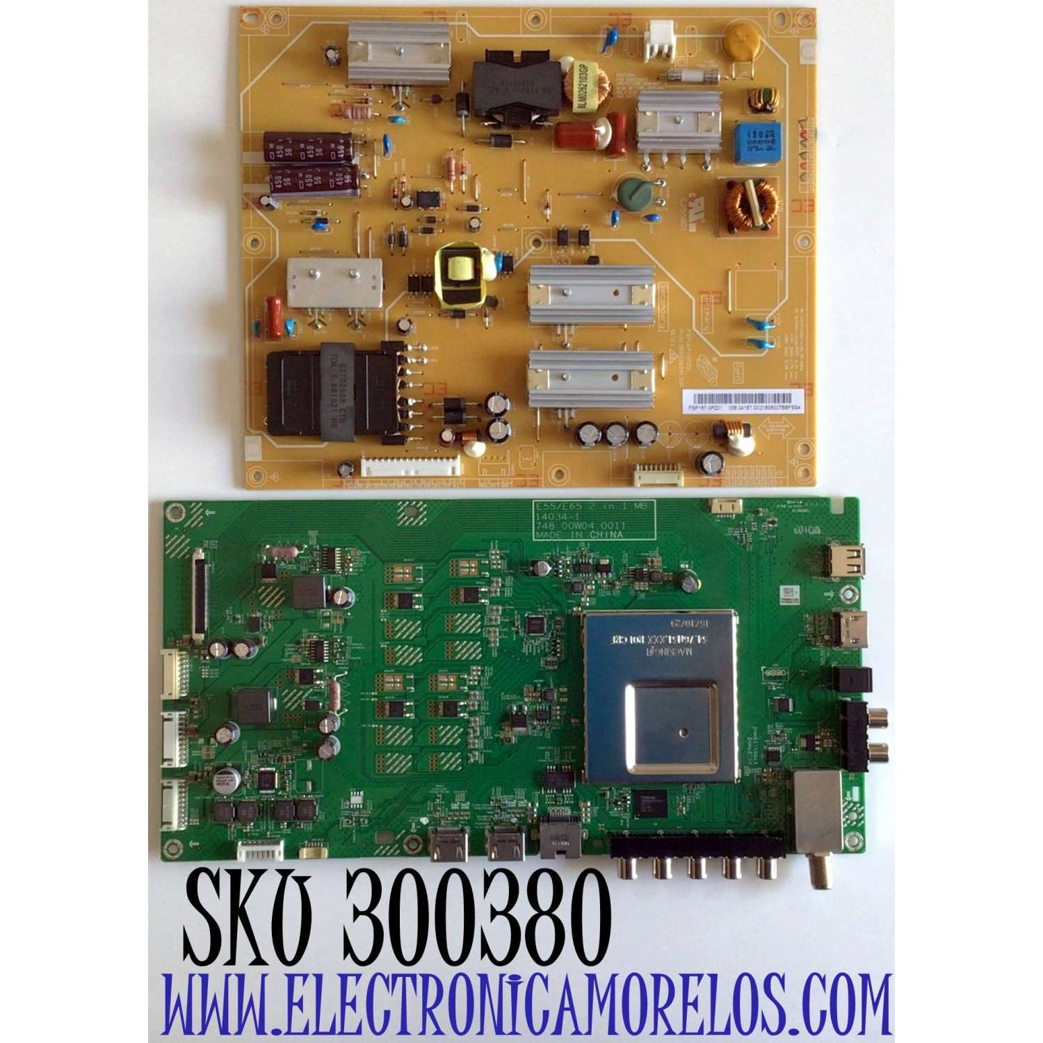 KIT DE TARJETAS PARA TV VIZIO / NUMERO DE PARTE MAIN 75500W01C003 / 755.00W01.C003 / 748.00W04.0011 / 14034-1 / FUENTE 056.04167.G021 / 05604167G021 / FSP167-3PZ01 / 3BS0382413GP / PANEL T550HVN08.5 / MODELO D55-D2 LWZJUC
