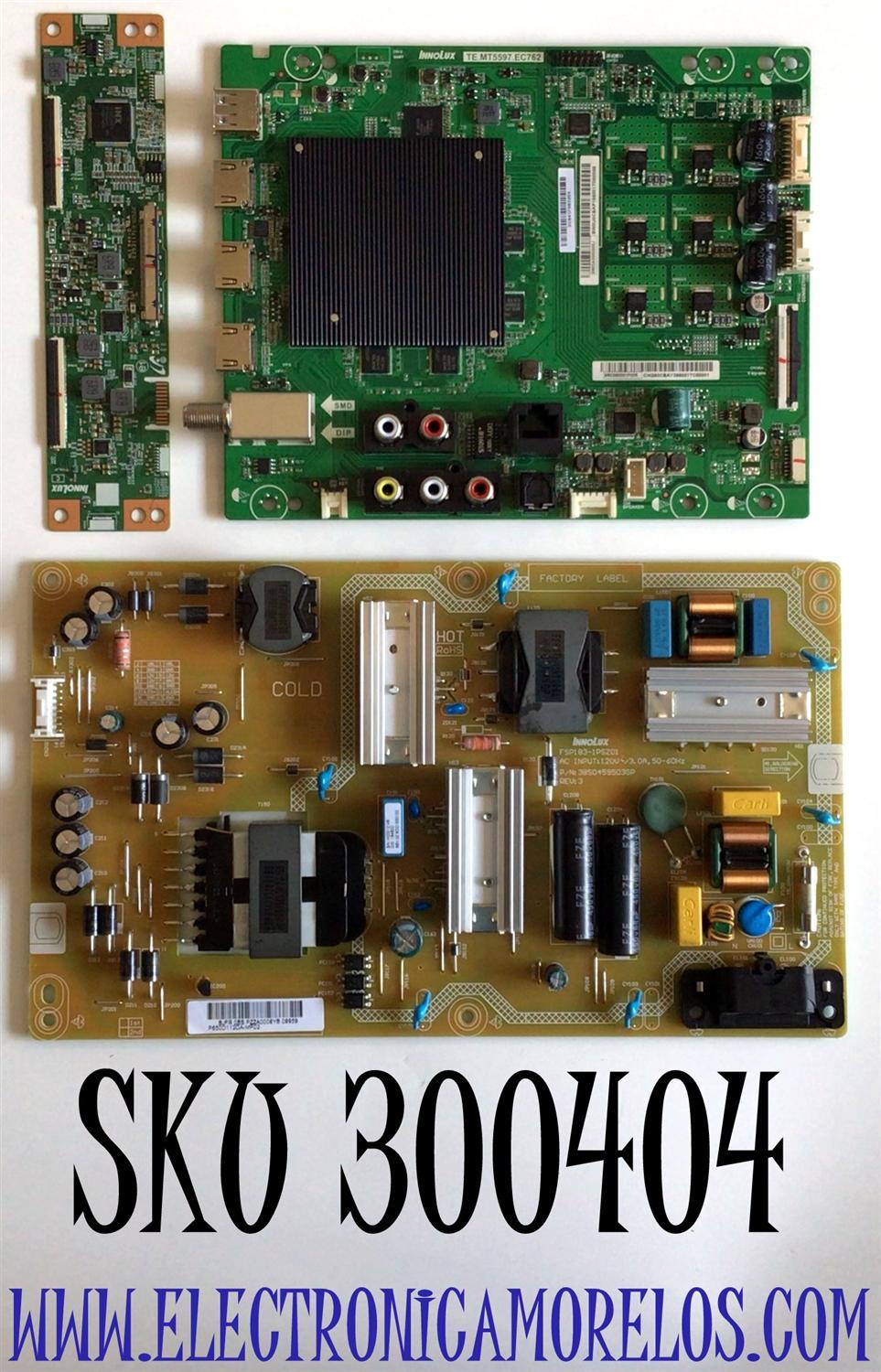 KIT DE TARJETAS PARA TV VIZIO SMART TV / MAIN TE.MT5597.EC762 / LP4E09290B0 / T-CON TACDJ4031 / FUENTE P650D112DA-MP02 / FSP183-1PSZ01 / PANEL V650DJ4-D03 REV.C1 / MODELOS V655-G9 LINIYB / V655-G9 LIAIYB 